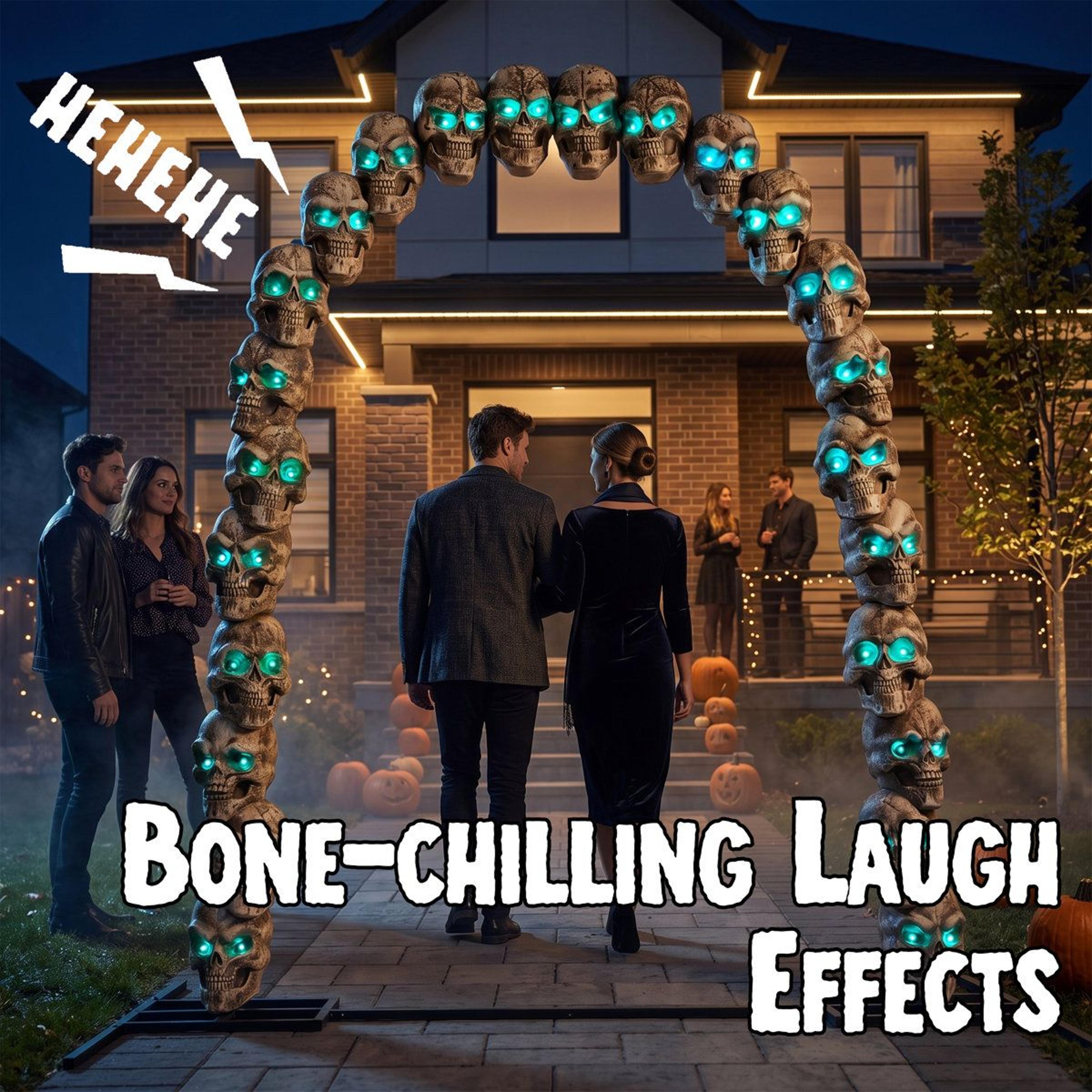 72 Ft Halloween Skeleton Archway With RGB LED Lights And Motion Sensor 4