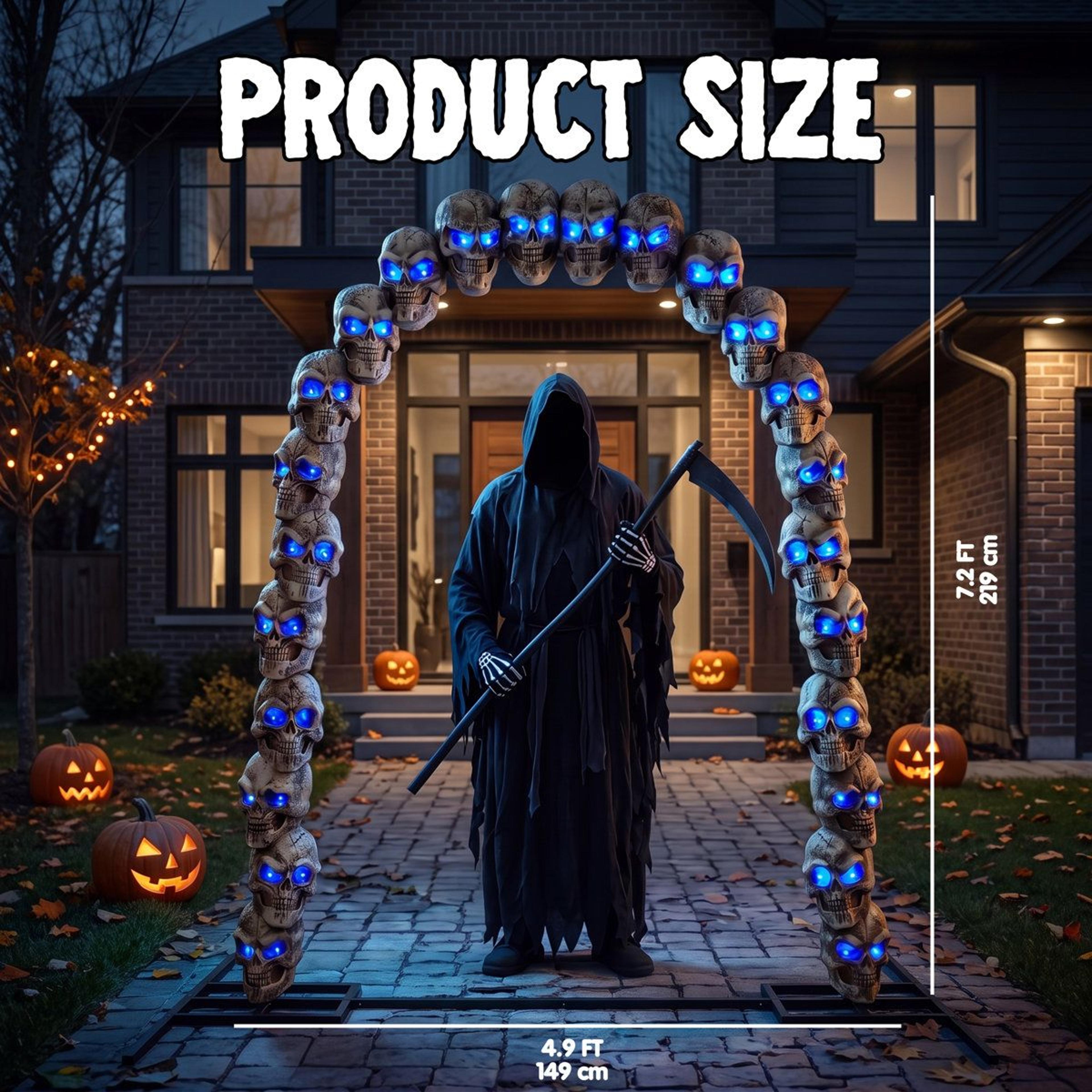 72 Ft Halloween Skeleton Archway With RGB LED Lights And Motion Sensor 2