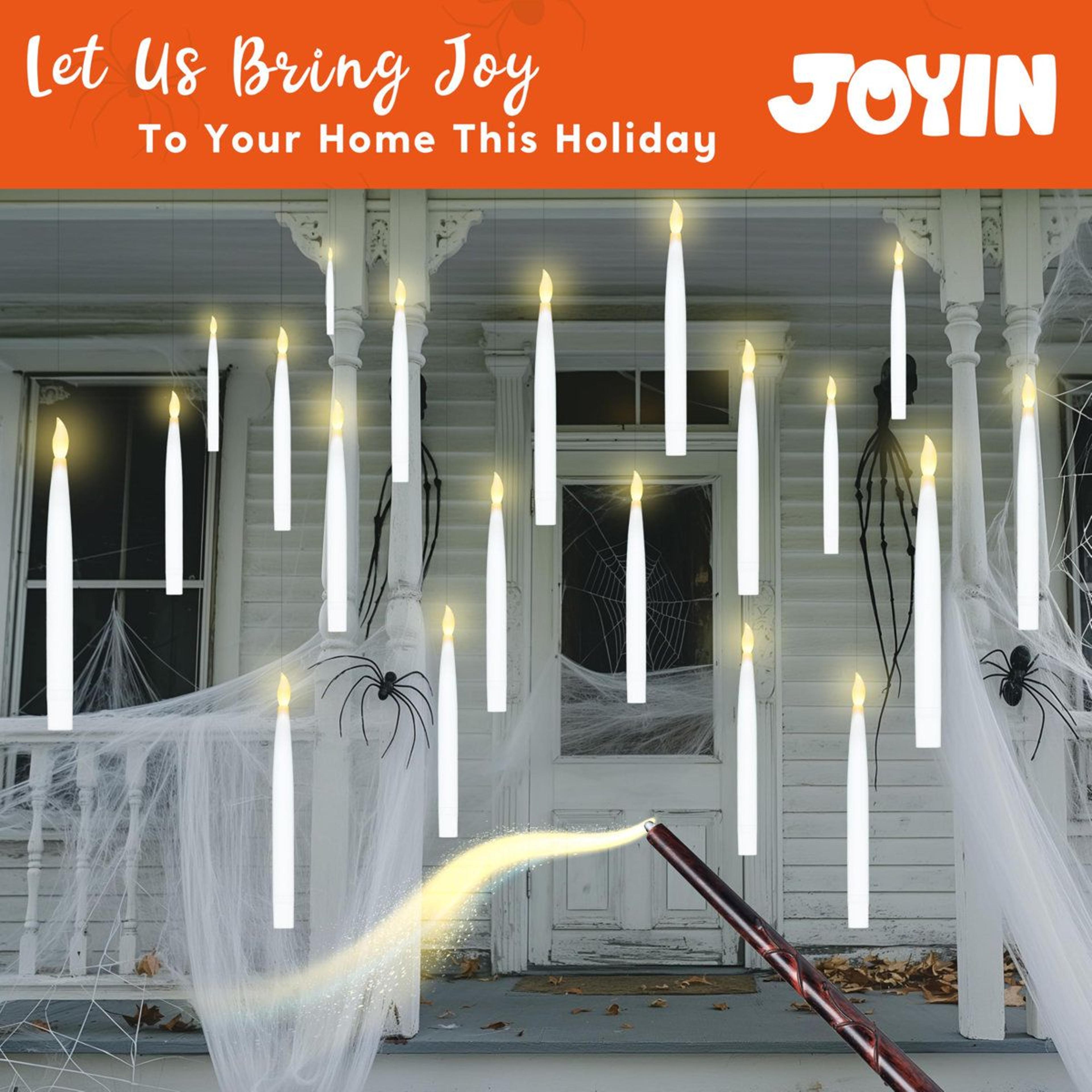 20Piece Halloween Floating LED Candles With Wand Remote And Flickering Lights 2