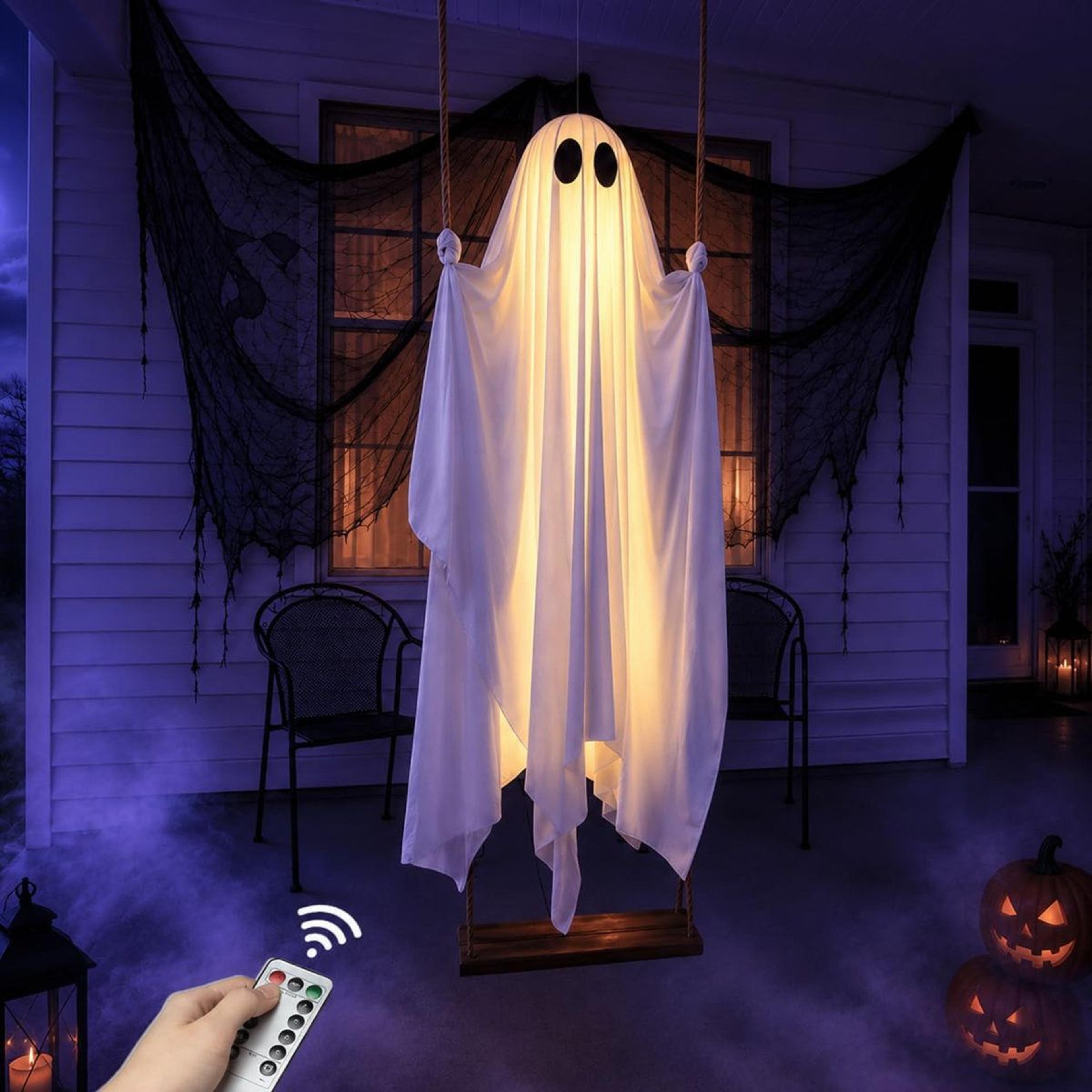 5FT Hanging Swing Ghost Halloween Decoration With RemoteControlled LED Lights 3