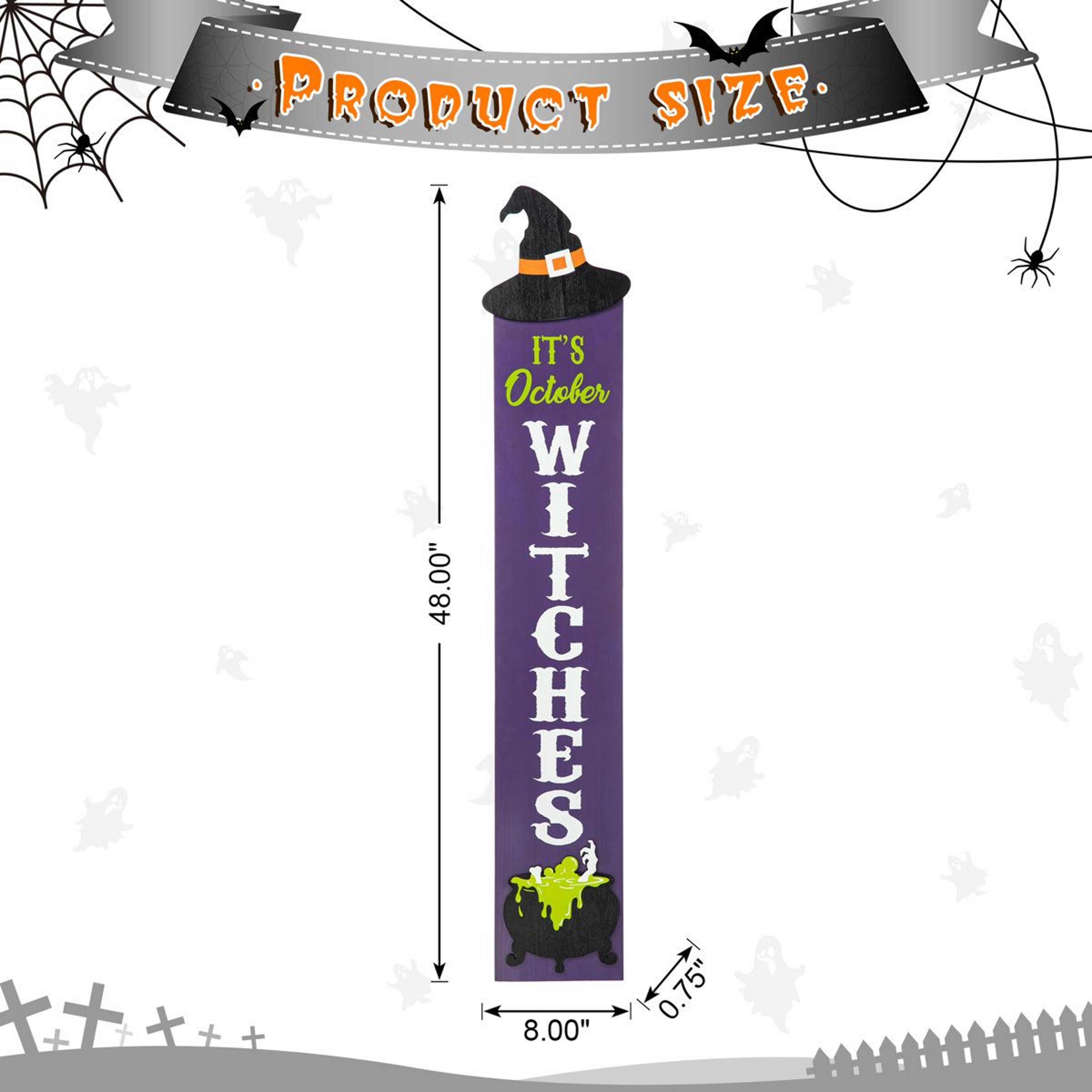 Halloween Witch Porch Sign  Purple Wooden Outdoor Decoration 2