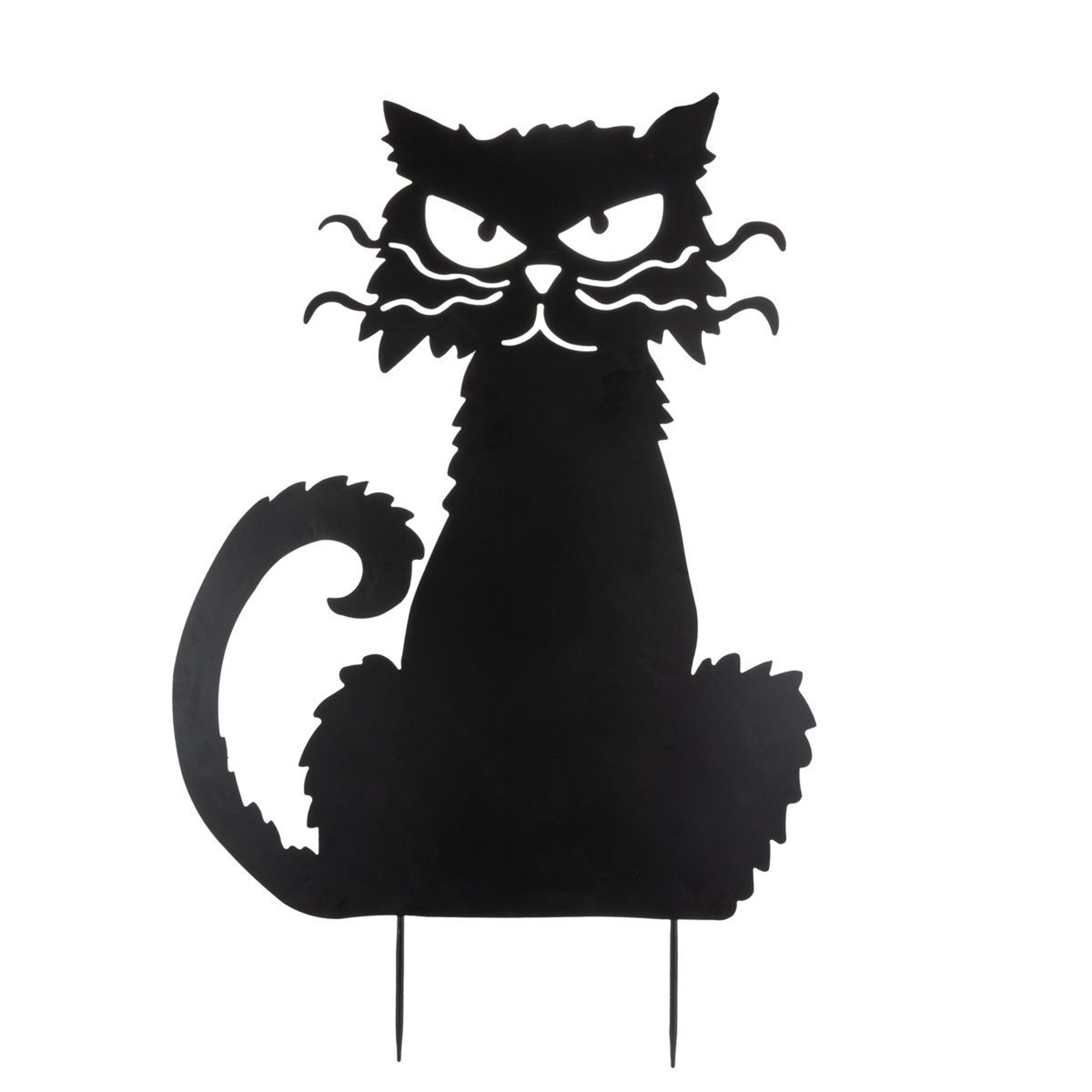 halloween black cat metal garden stake outdoor yard decoration