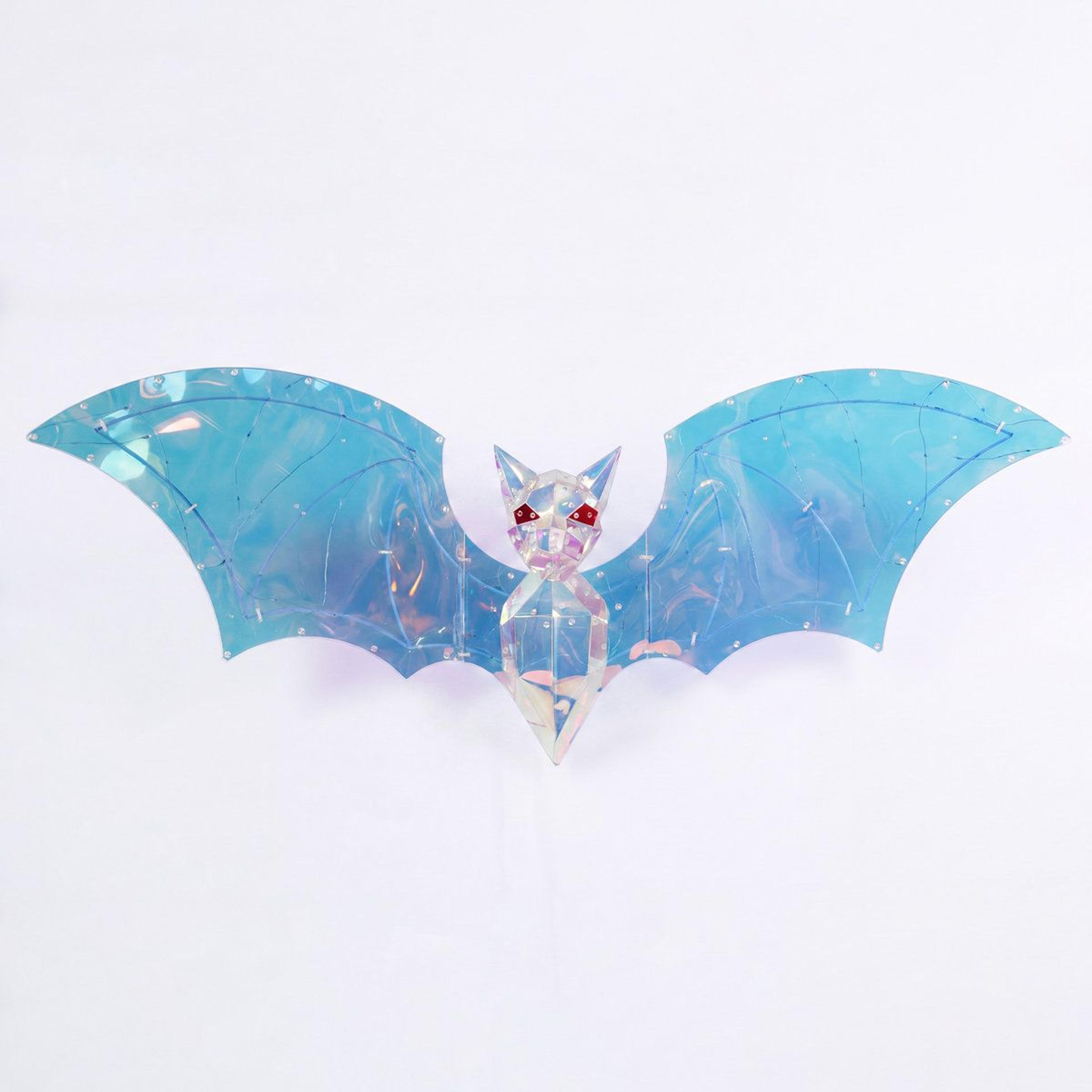 Hanging LED Halloween Bat Decoration With Iridescent Multicolor Glow 1