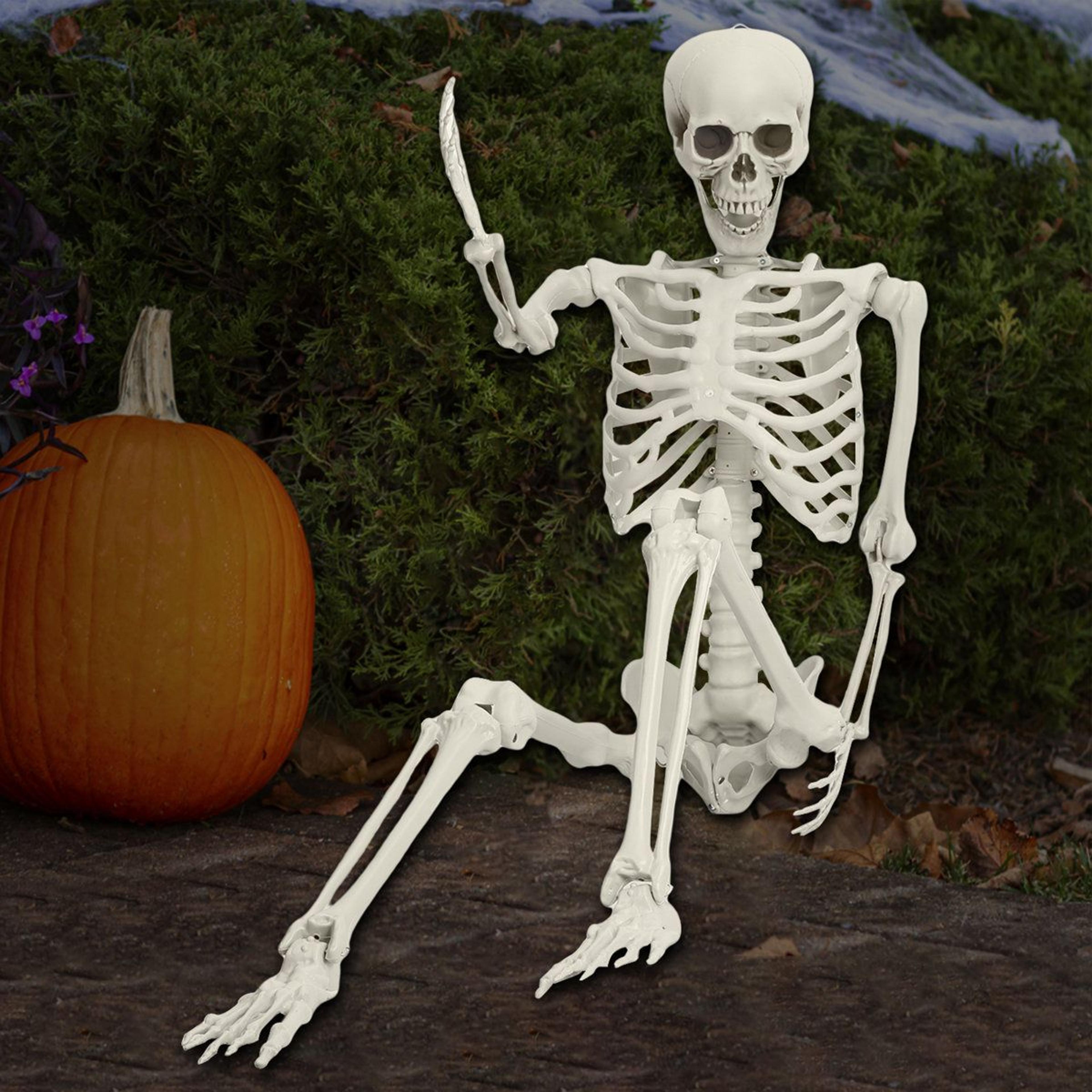 54 FT Life Size Poseable Halloween Skeleton Prop With Movable Joints 1