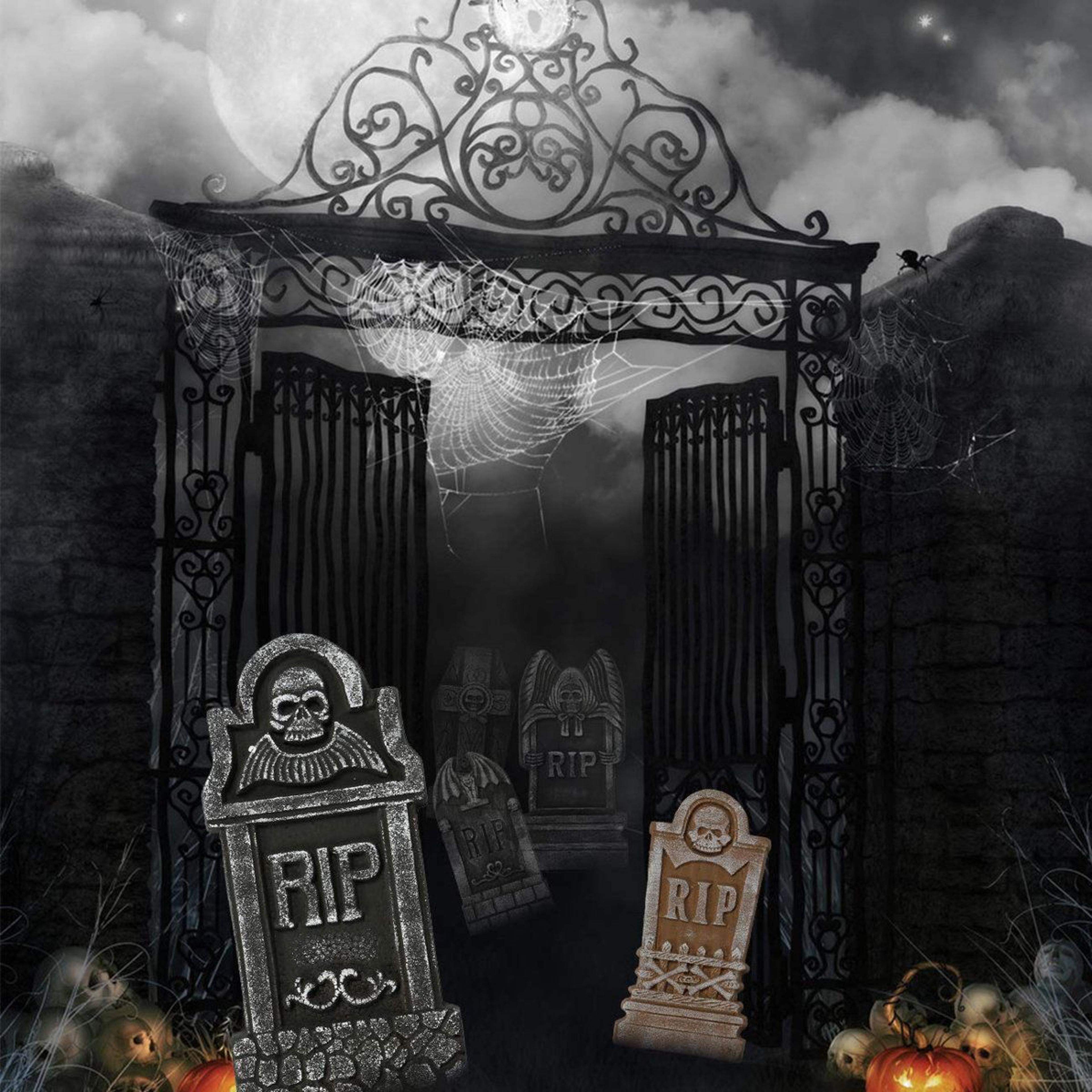 5Piece Halloween Foam Tombstone Decorations With Metal Stakes For Yard And Lawn 8