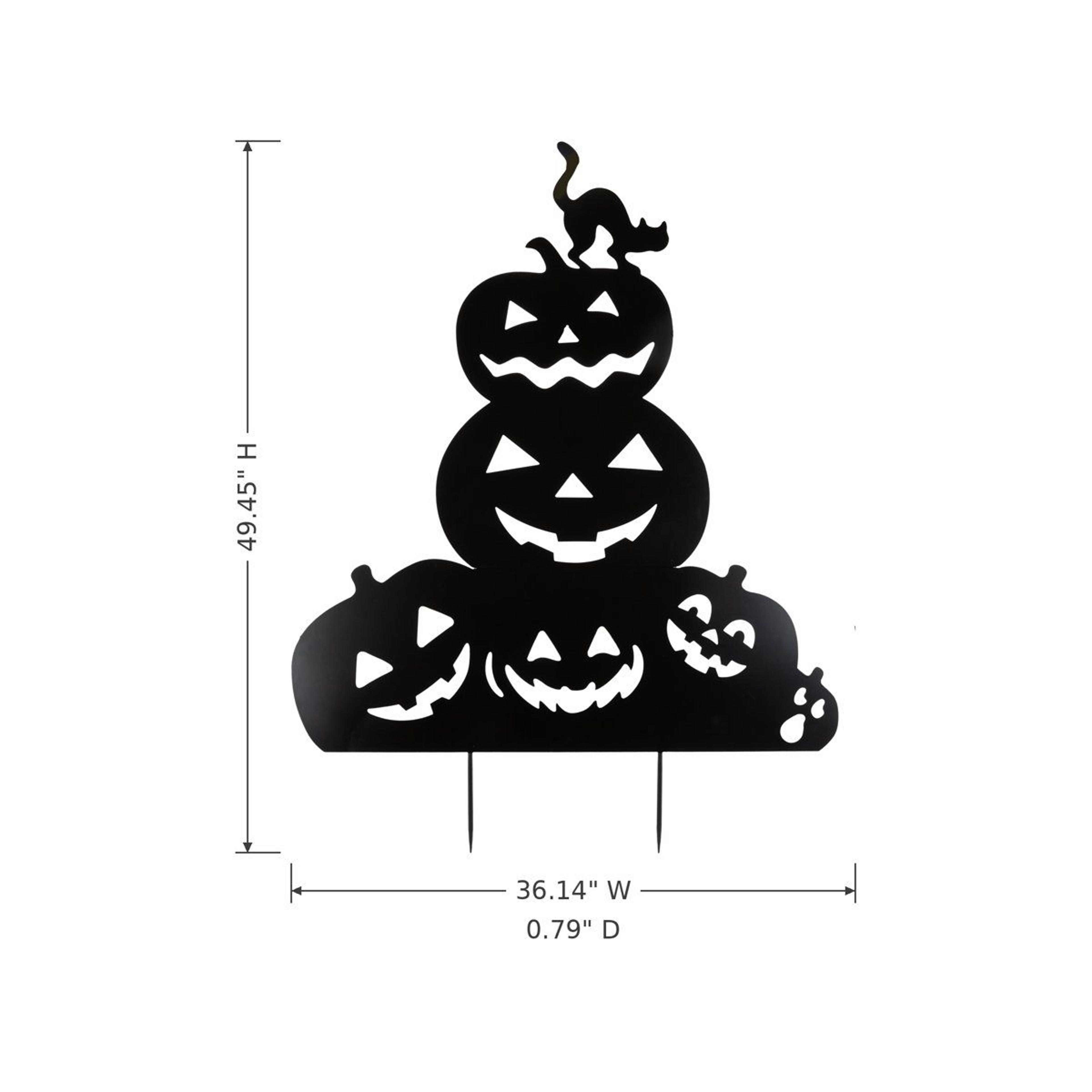 Metal Pumpkin And Cat Halloween Yard Stake Outdoor Decoration 4