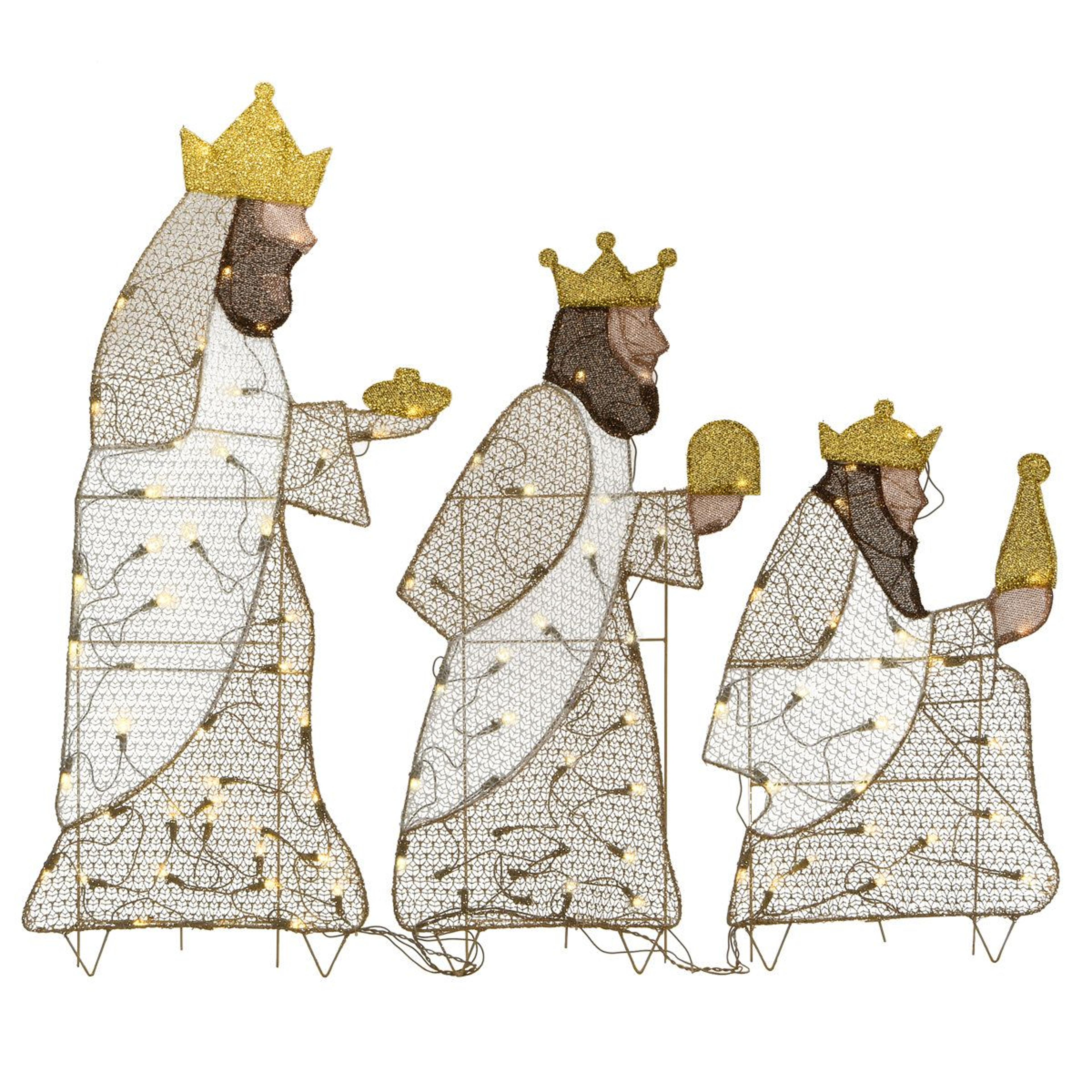 42-inch three wise men led lighted christmas yard decoration