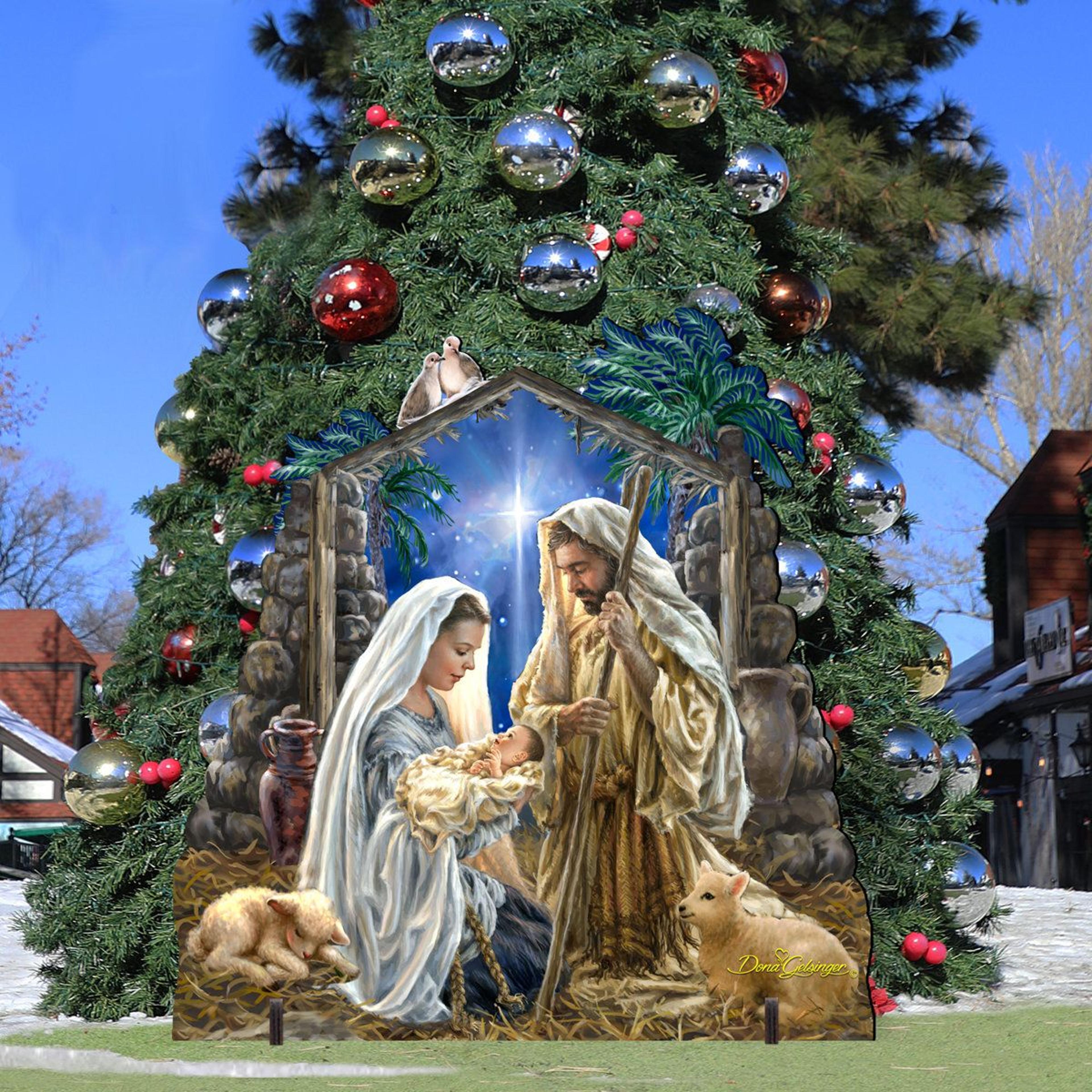 Outdoor Nativity Christmas Decoration With Weather And UV Resistant Wood 1