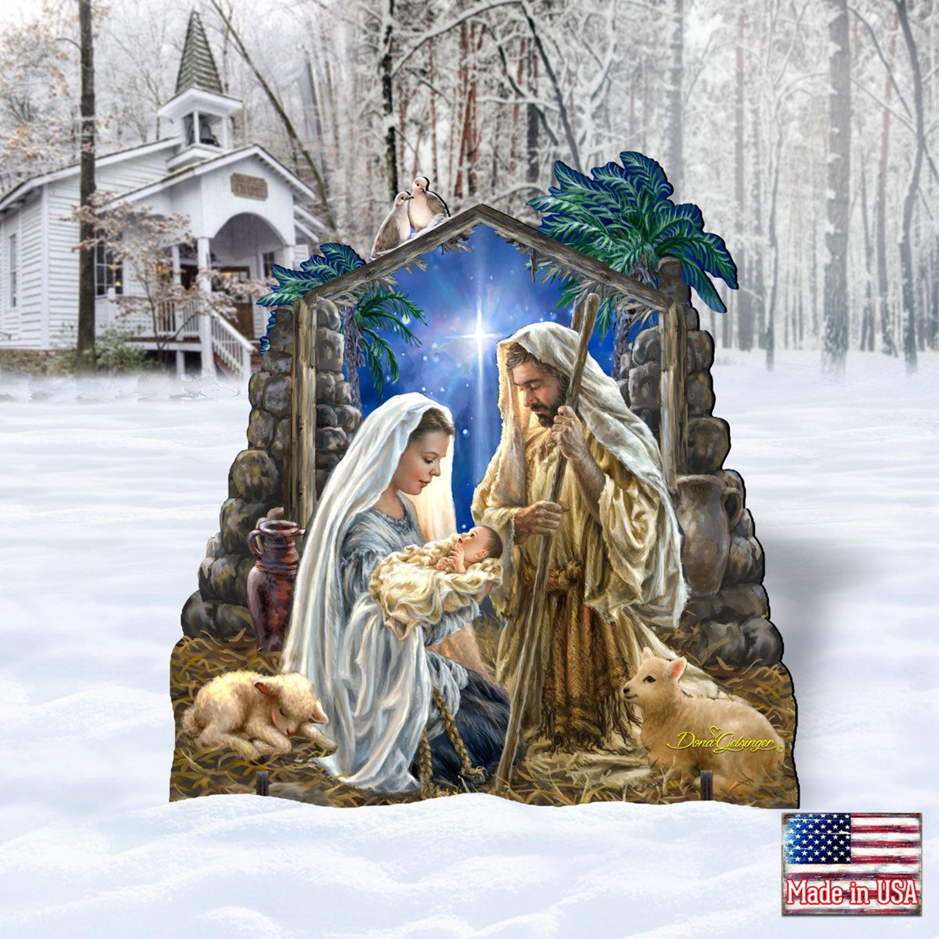 Outdoor Nativity Christmas Decoration With Weather And UV Resistant Wood 6