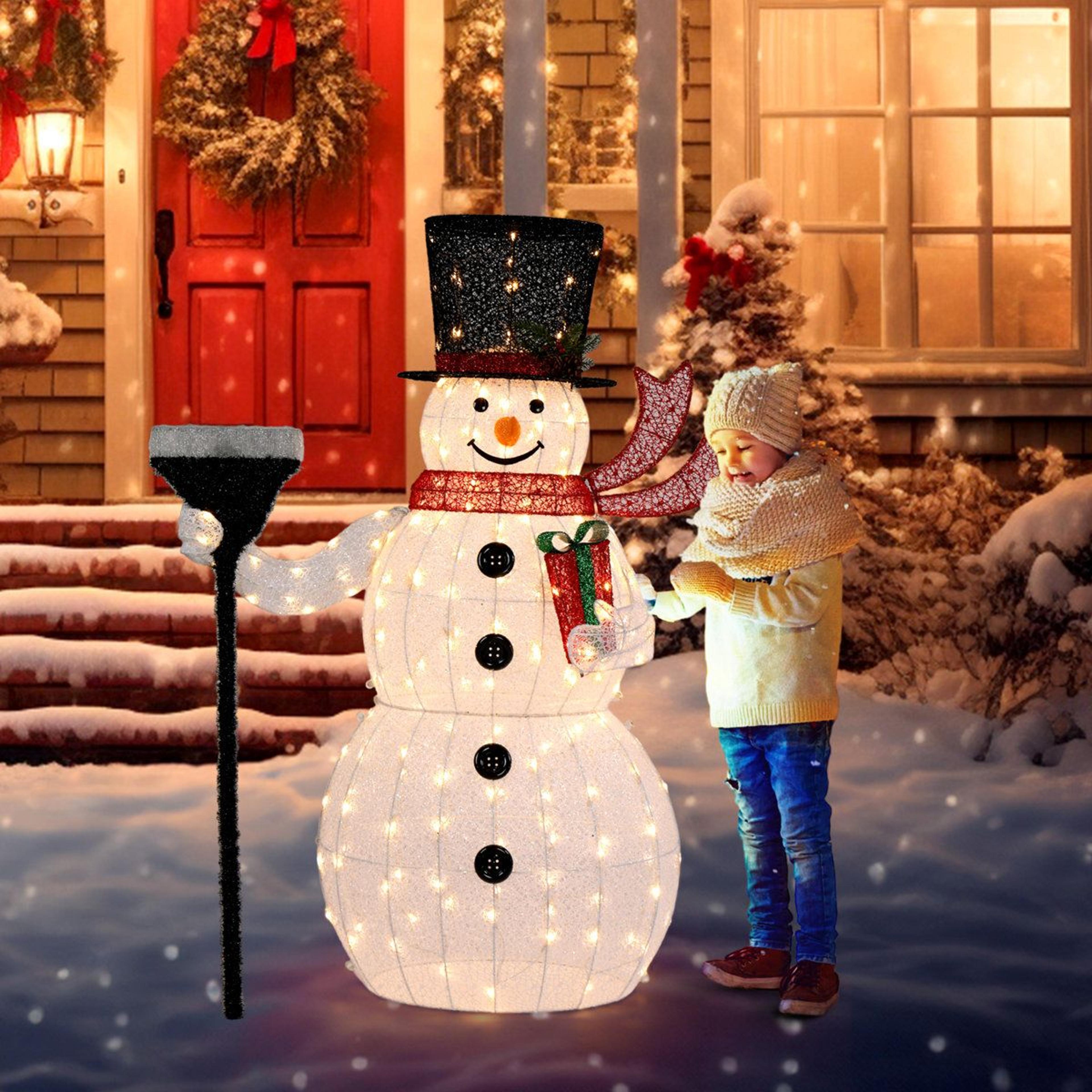 60Inch Outdoor LED Snowman Christmas Decoration With 200 White Lights 3