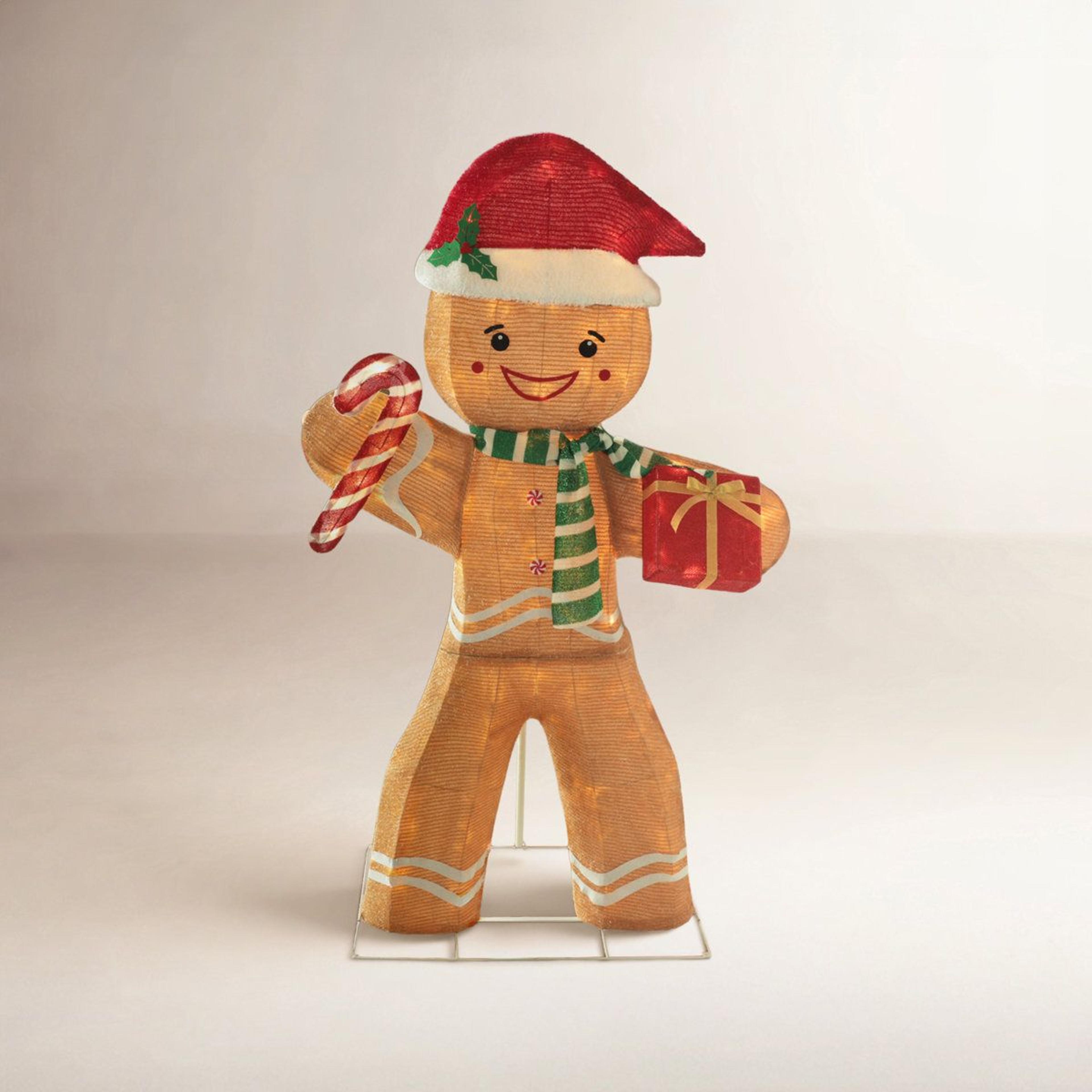 5ft lighted gingerbread man outdoor christmas decoration with warm white led lights