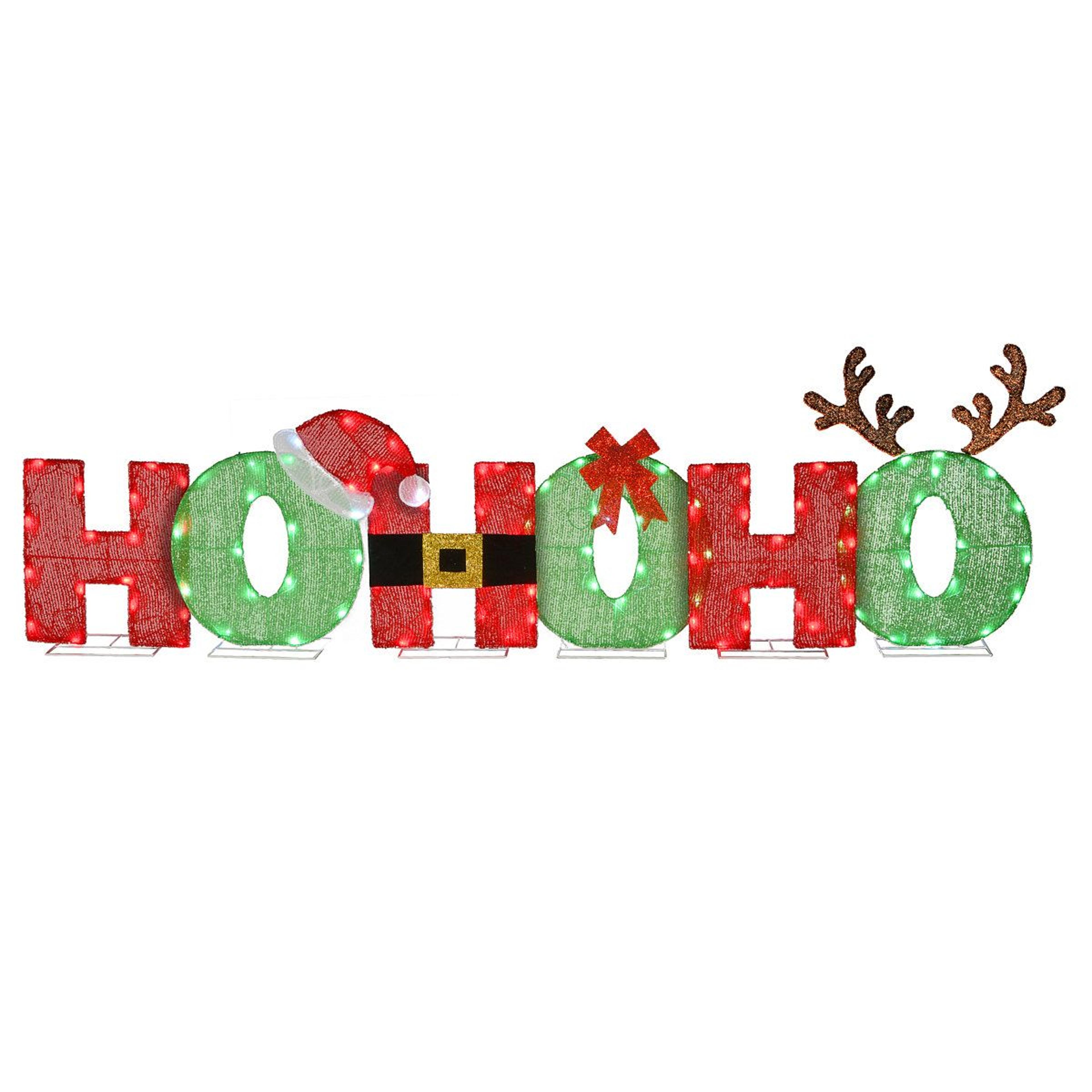 23-inch pre-lit ho ho ho christmas yard decoration with 120 led lights