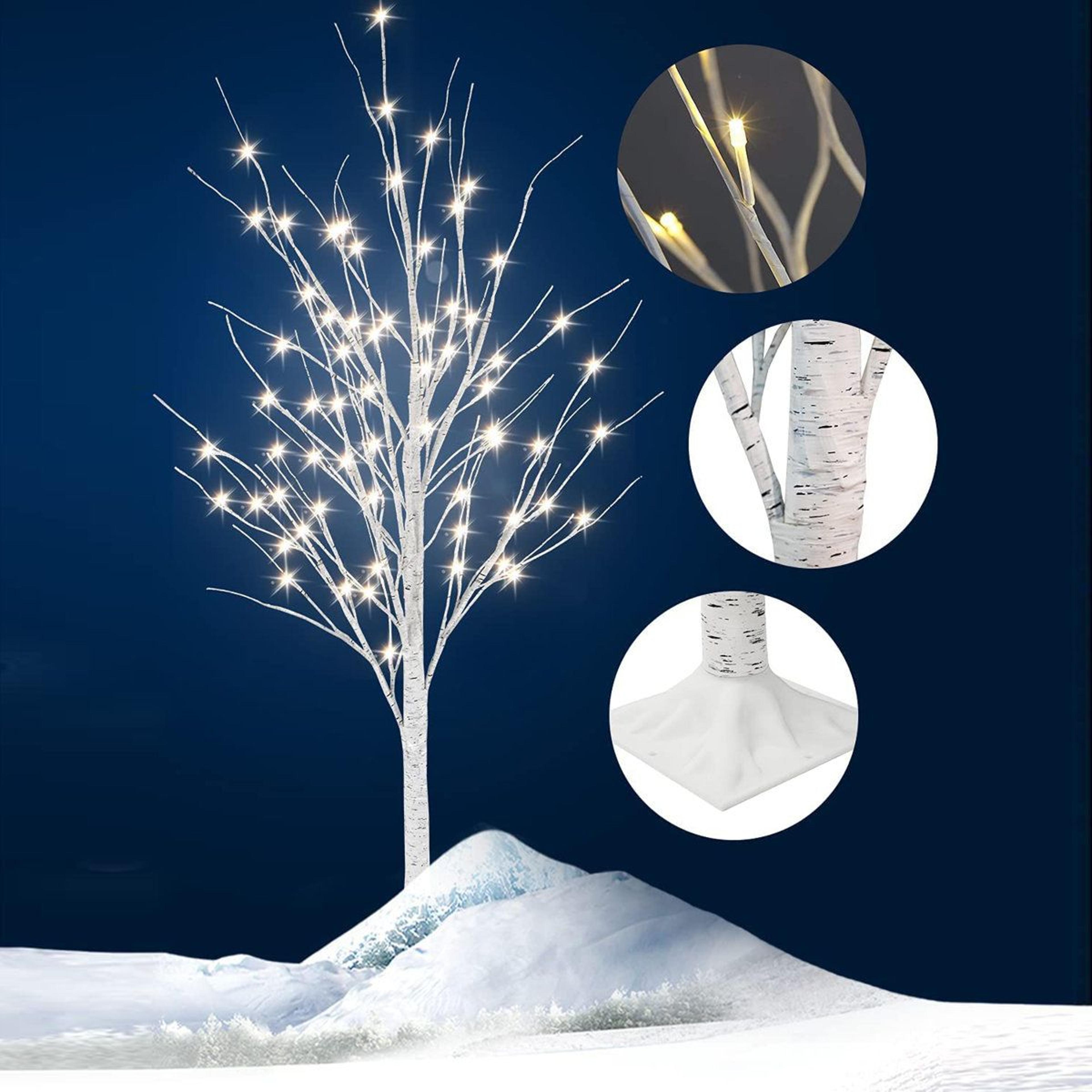 3Piece LED Birch Tree Light Set With 200 Warm White Lights For Indoor Outdoor Decor 5