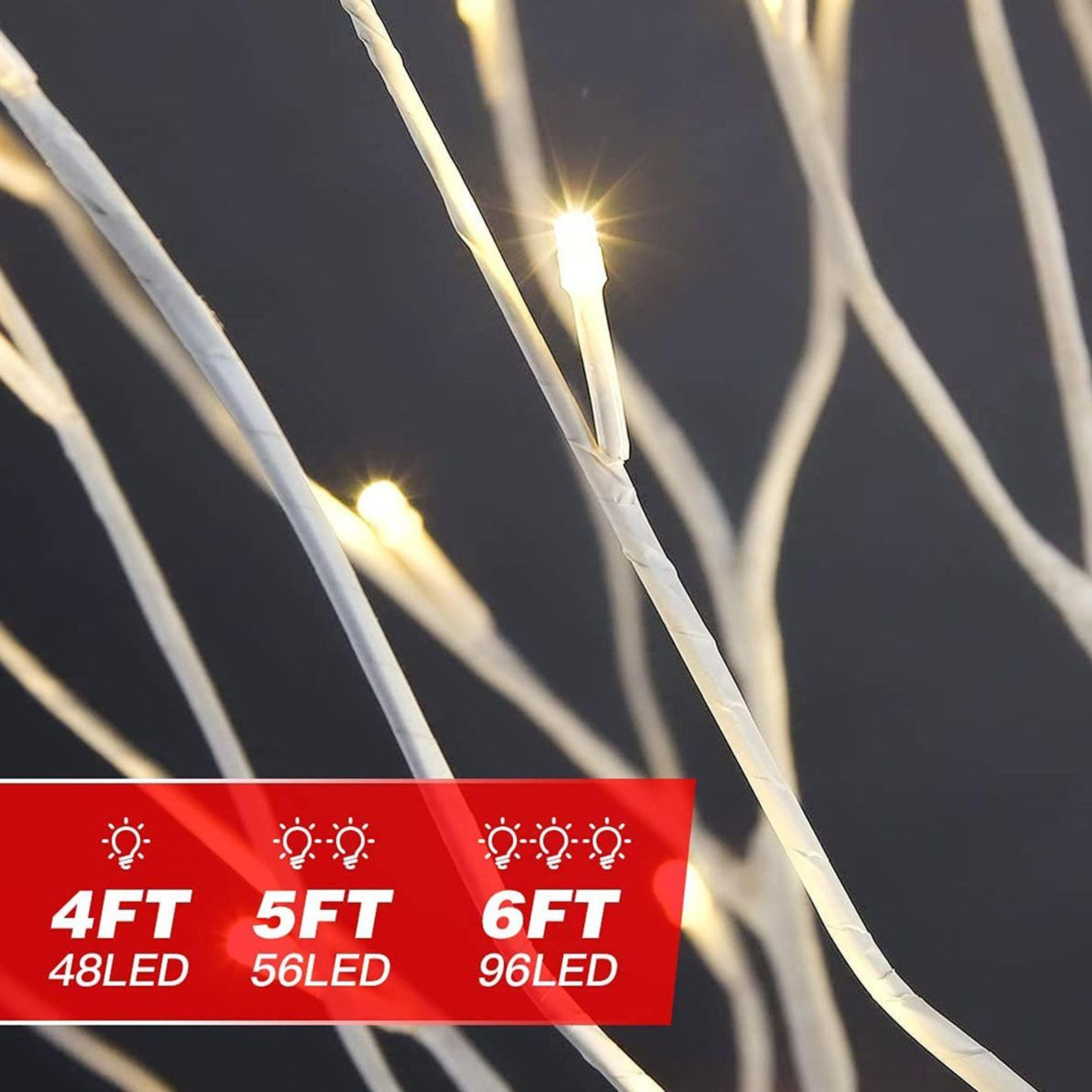 3Piece LED Birch Tree Light Set With 200 Warm White Lights For Indoor Outdoor Decor 8