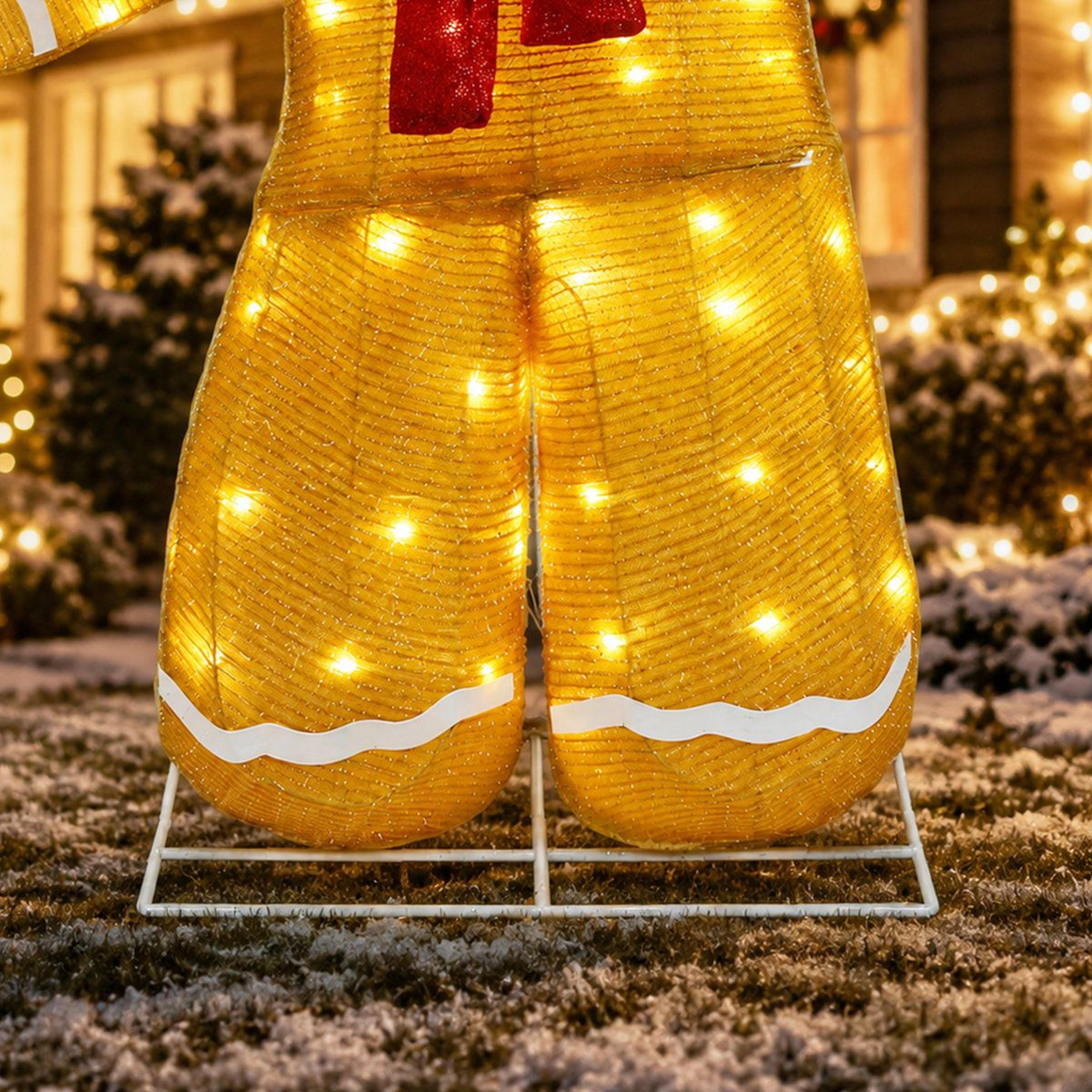 4 FT Outdoor Christmas Gingerbread Man Decoration With 100 Warm White LED Lights 8