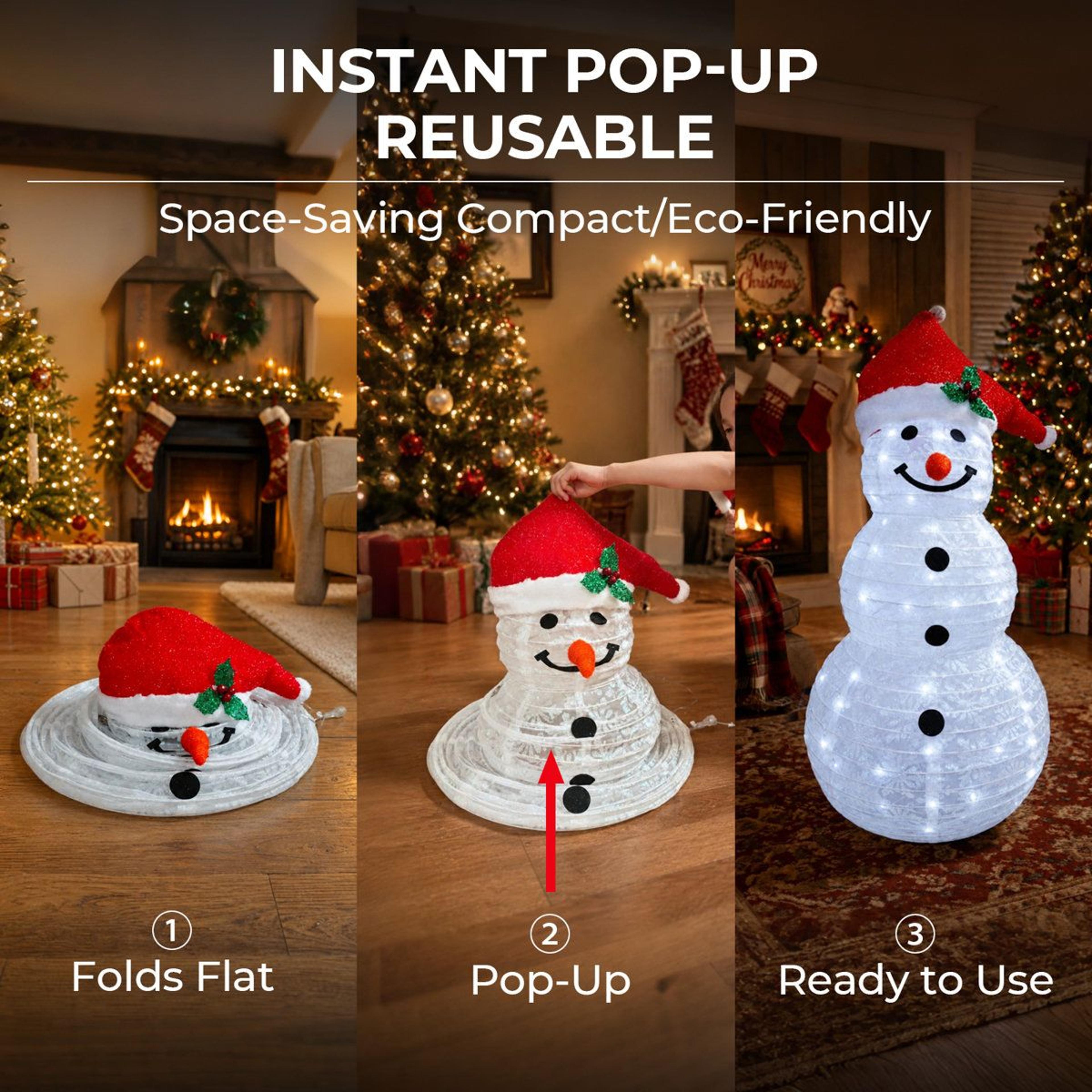 3Piece Lighted Snowman Family Outdoor Christmas Decoration With 266 LED Lights 8