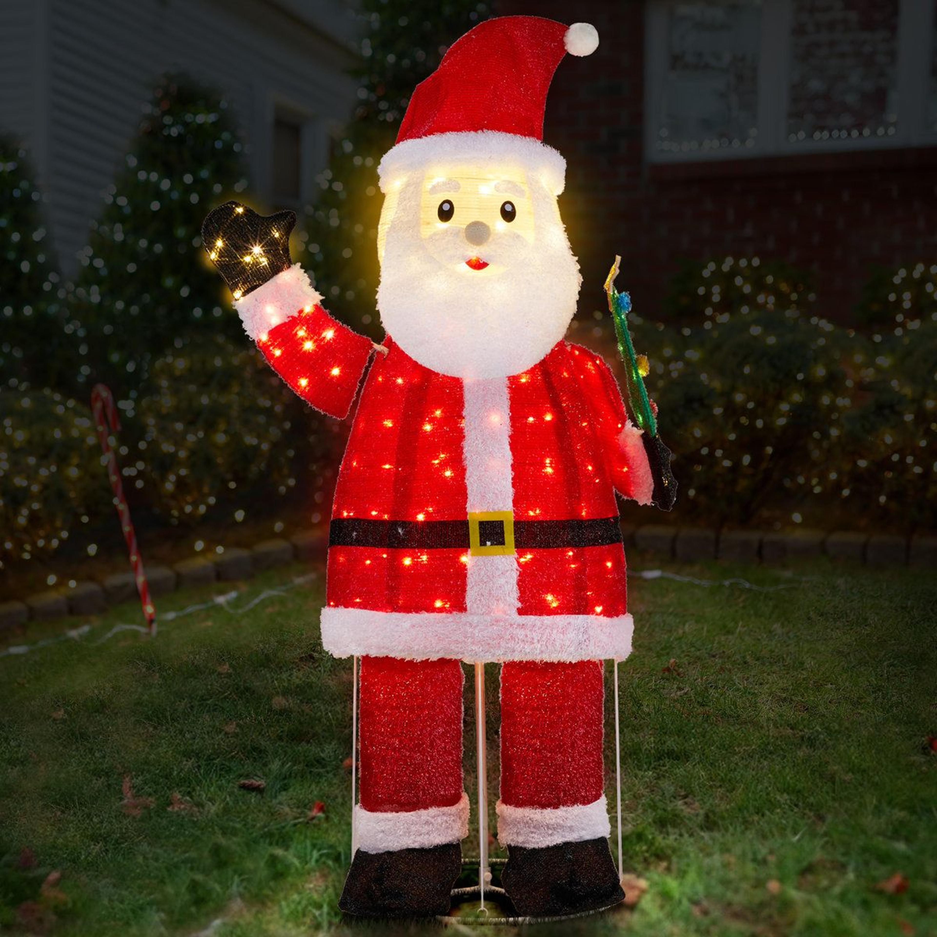 6 FT Lighted Santa Christmas Yard Decoration With 180 Warm White LED Lights 2