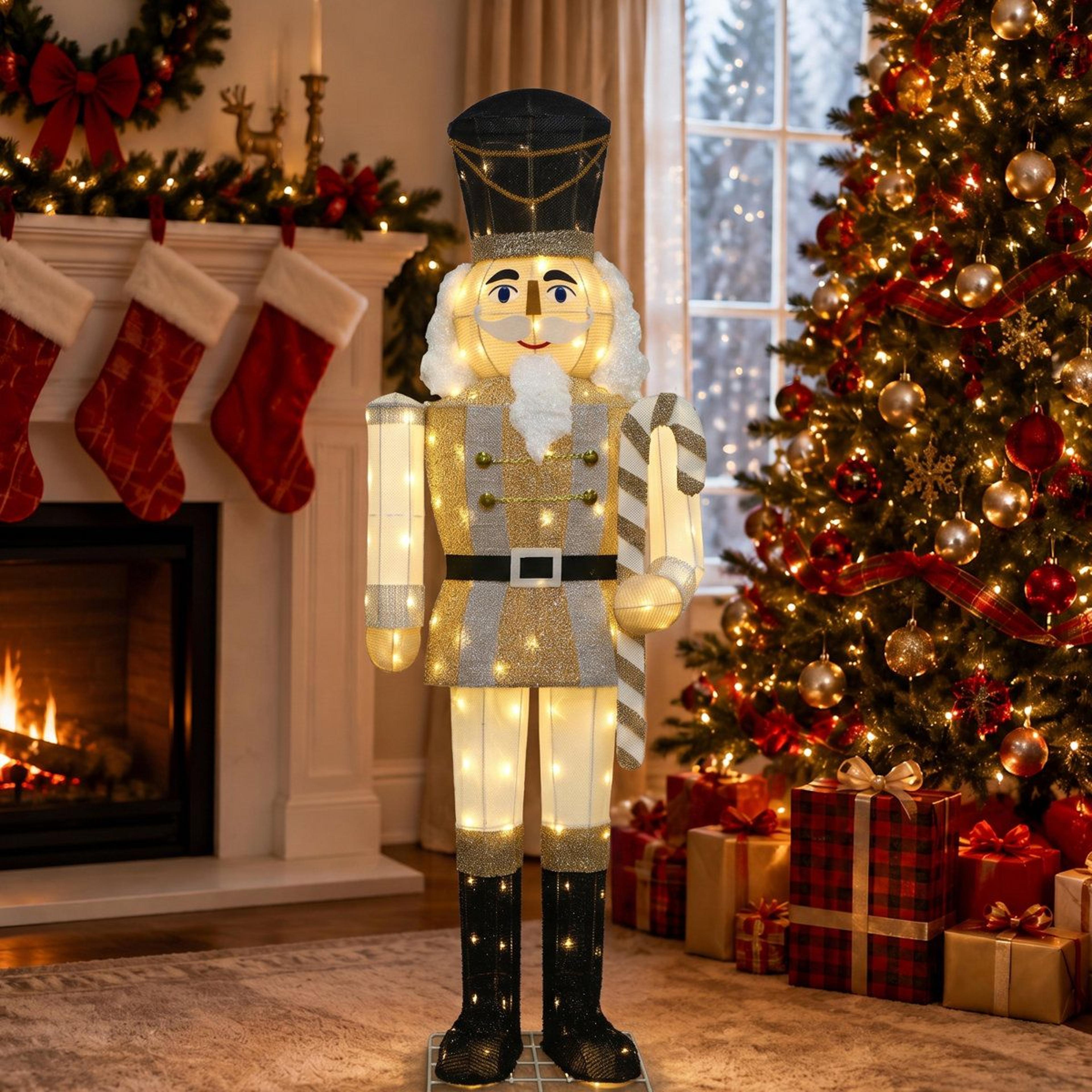 5 ft lighted outdoor christmas nutcracker decoration with warm white led lights