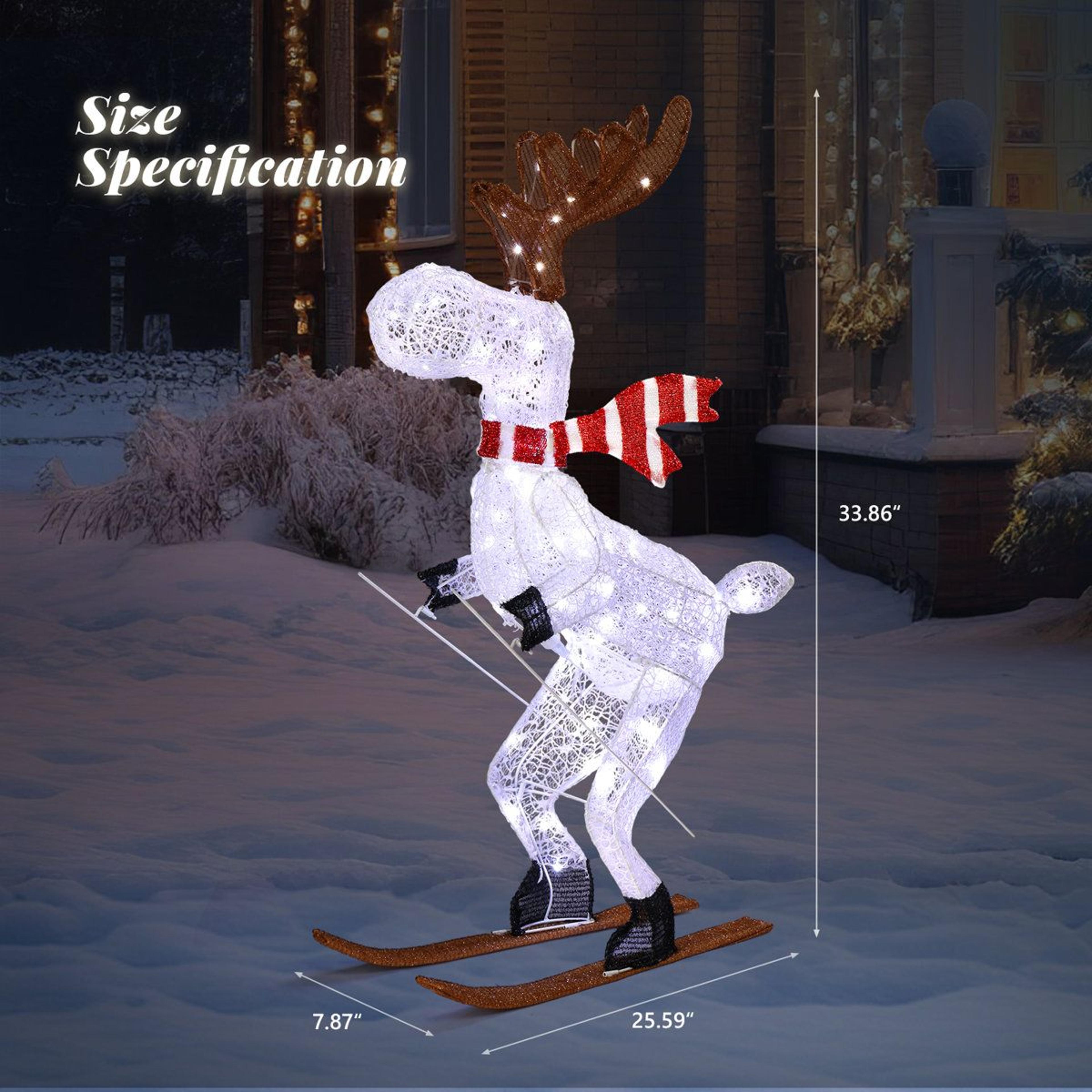 28 Ft Lighted Christmas Reindeer Outdoor Decoration With 50 Warm White LED Lights 1