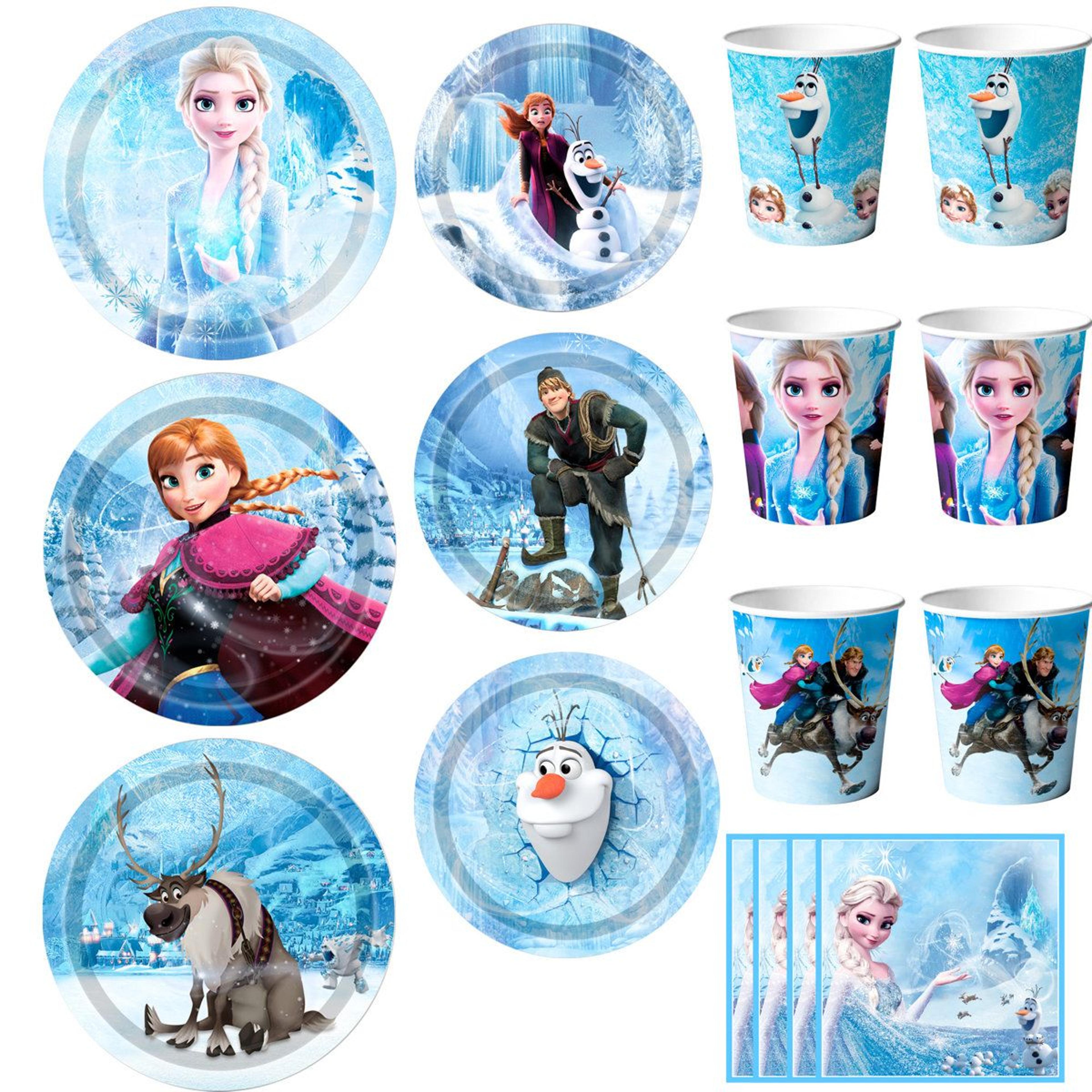 frozen birthday party tableware set – 120-piece plates cups and napkins