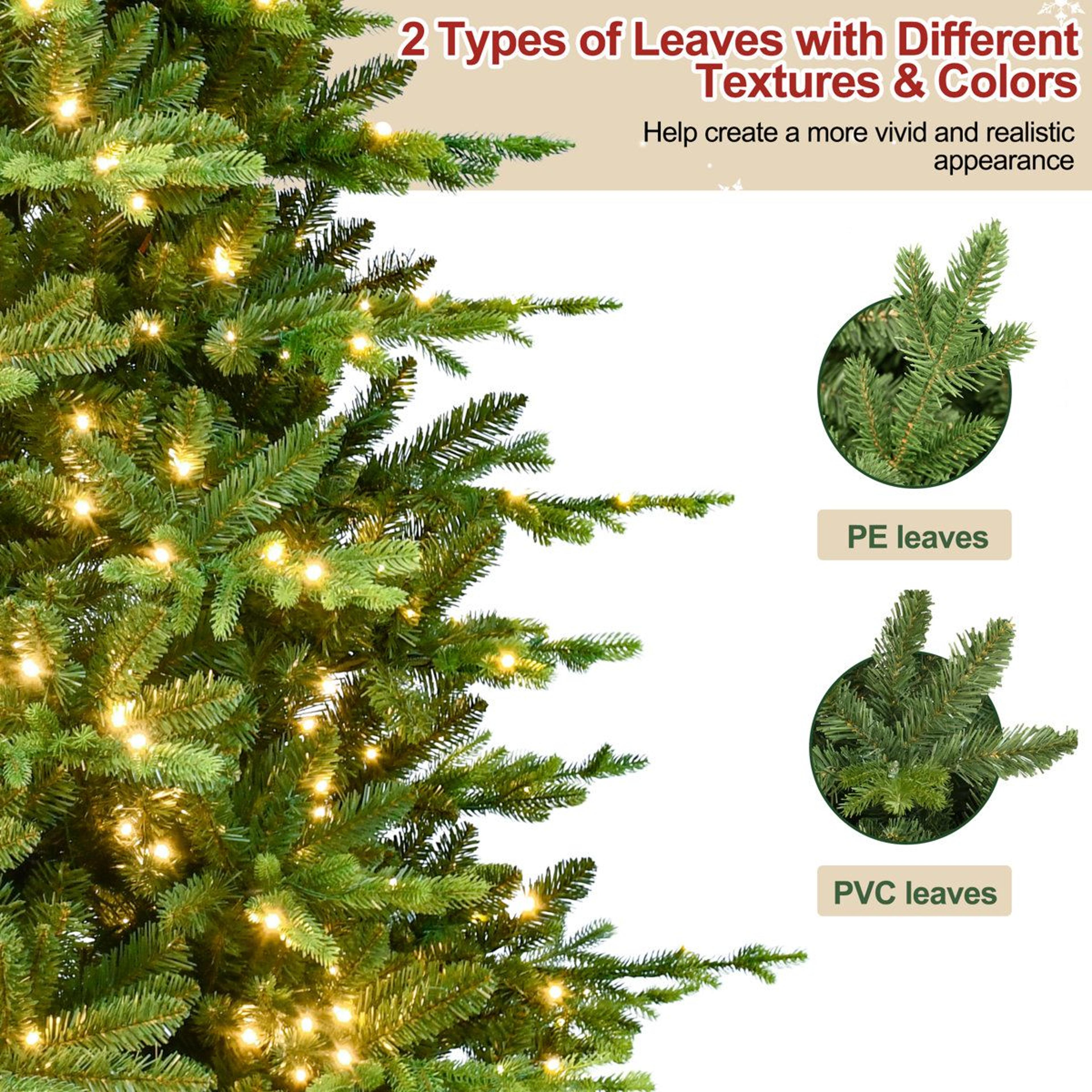 7 Ft PreLit Artificial Christmas Tree With 450 Warm White LED Lights And Metal Stand 5