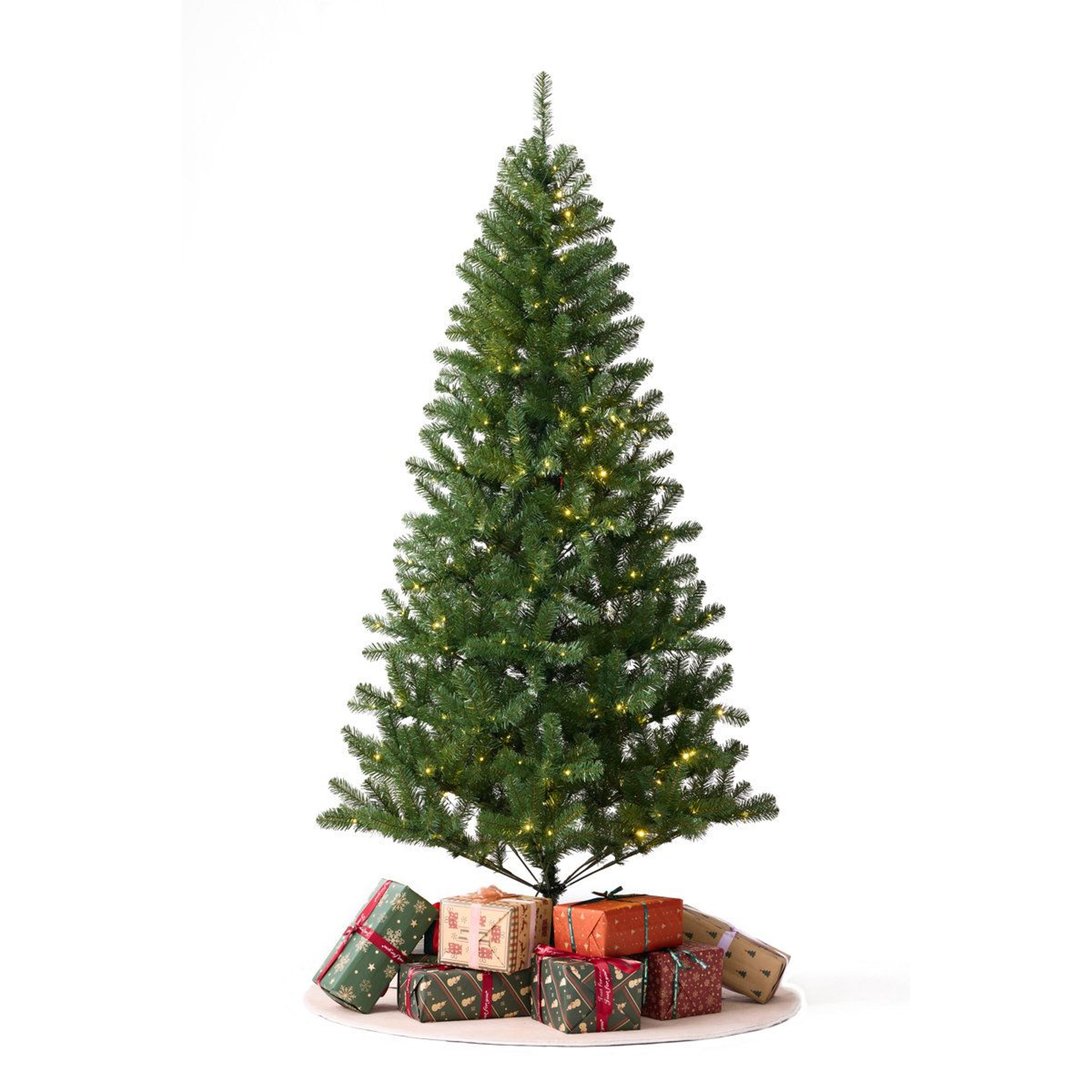 7.5 ft pre-lit artificial christmas tree with 420 dual-color led lights