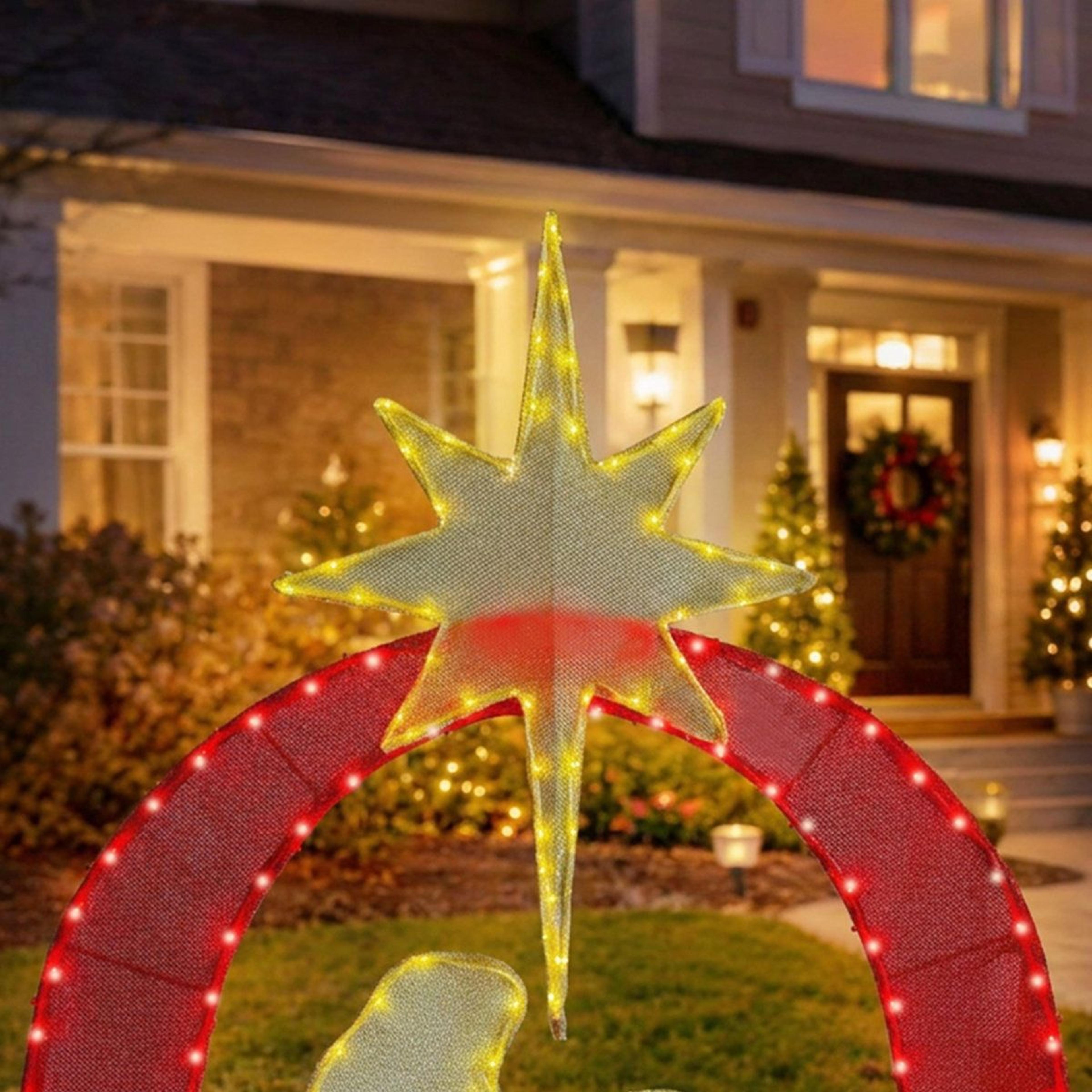 49Inch Outdoor Lighted JOY Christmas Sign With Nativity Scene And 350 LED Lights 4
