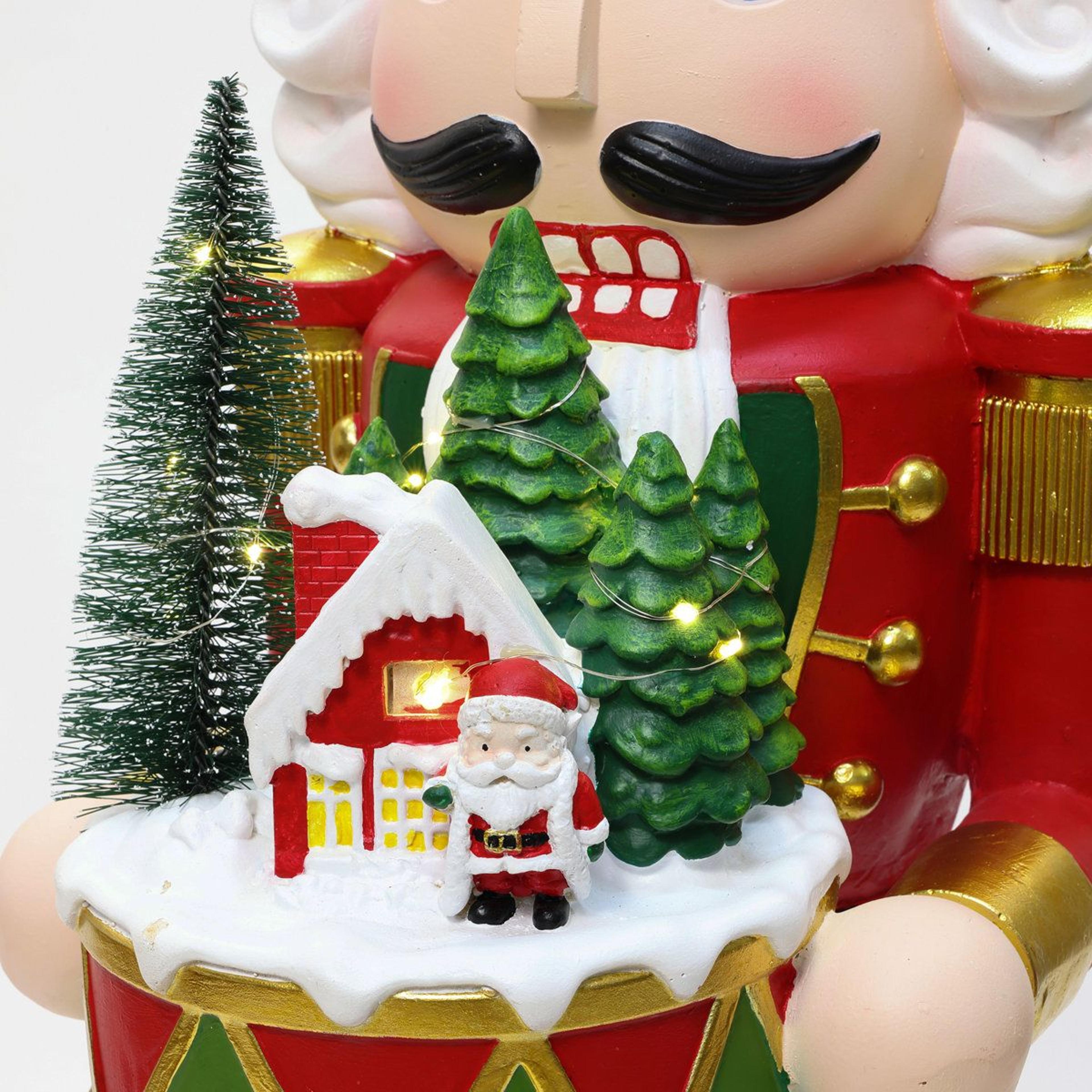 PreLit Nutcracker King Christmas Statue With LED Village And Timer  4488 Inch 8