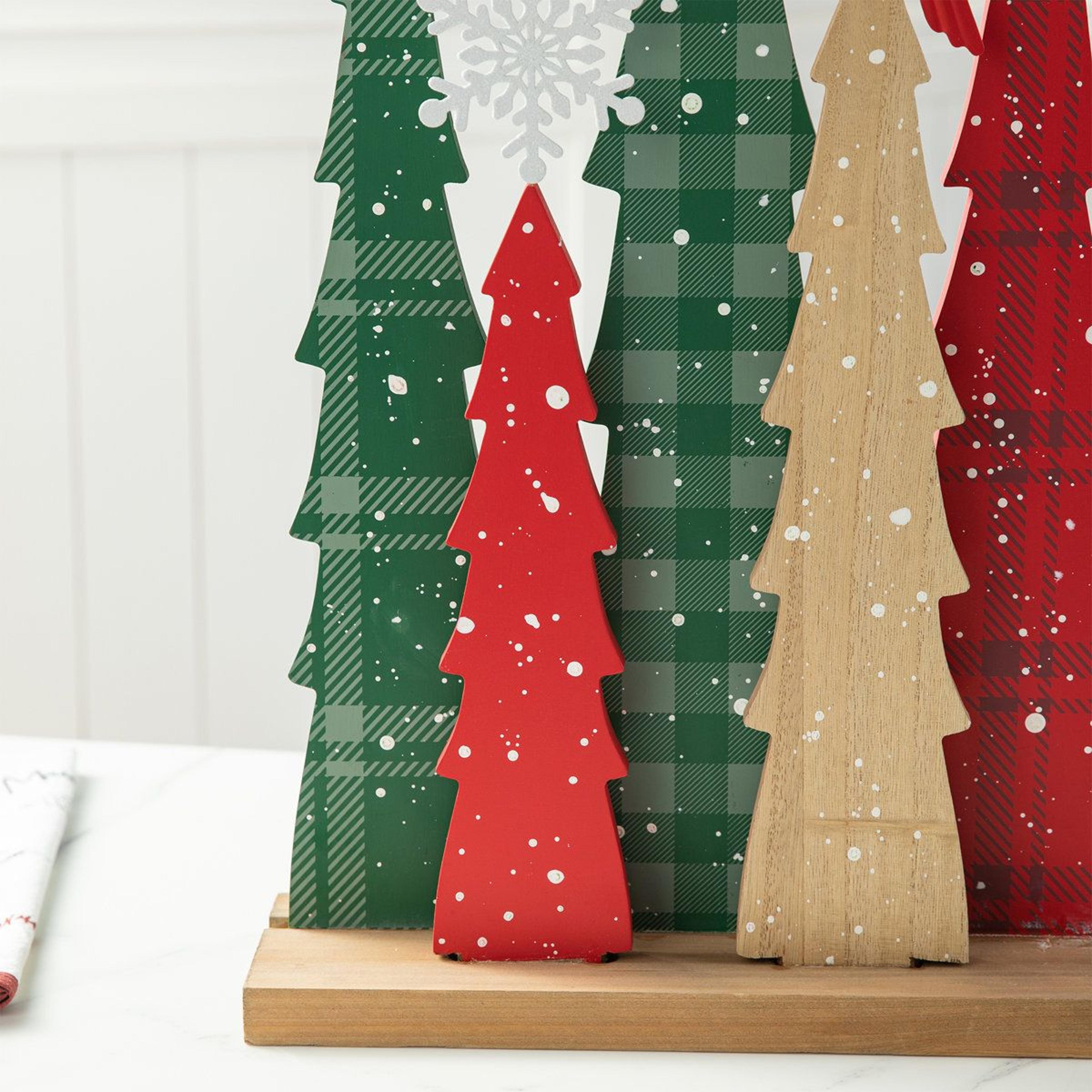 235Inch Wooden Christmas Tabletop Tree With Iron Accents And Cardinal Design 4