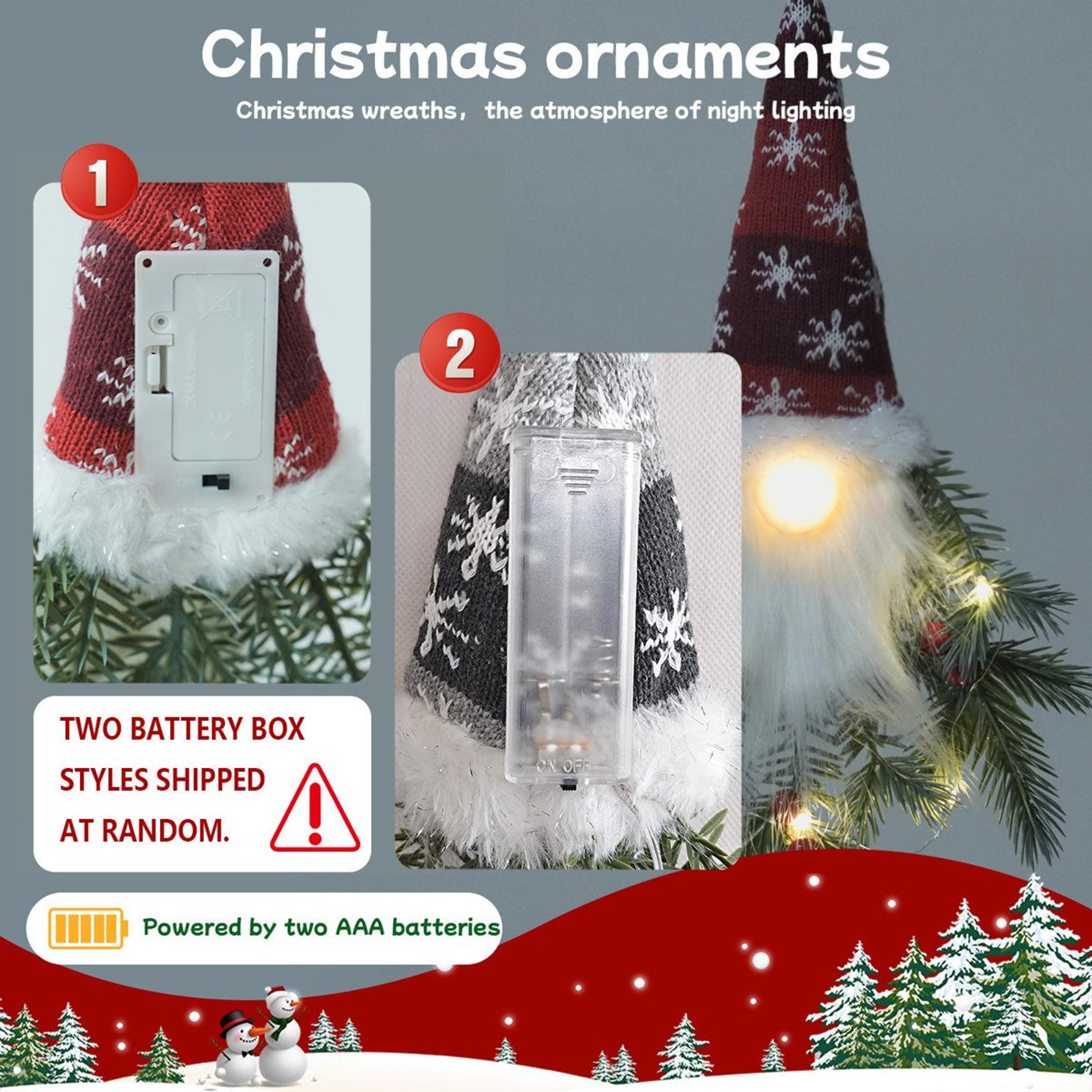 LightUp Christmas Elf Hanging Decorations With LED Pine And Berries Set Of 3 10