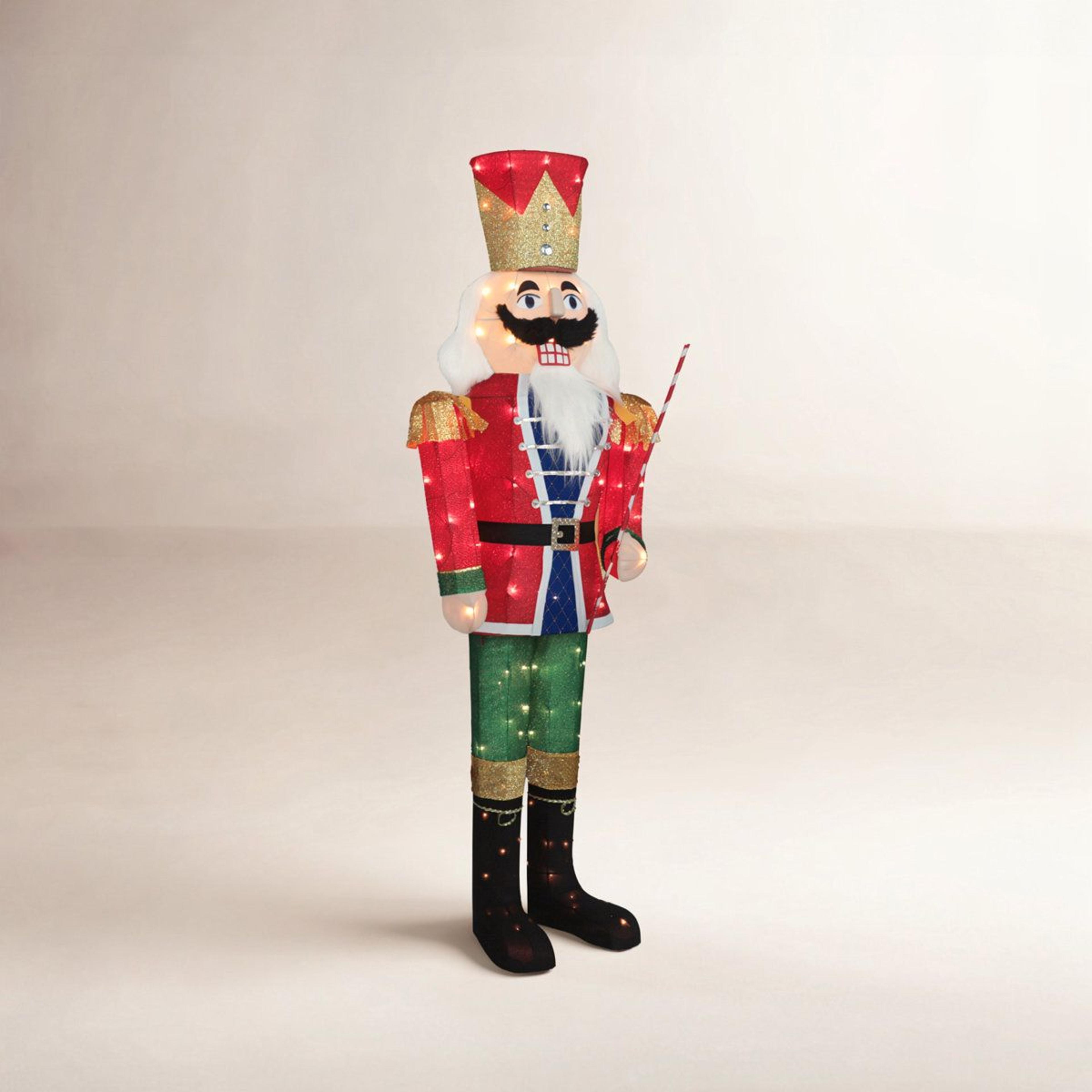 5.2 ft lighted christmas nutcracker soldier with warm white lights for indoor and outdoor decor