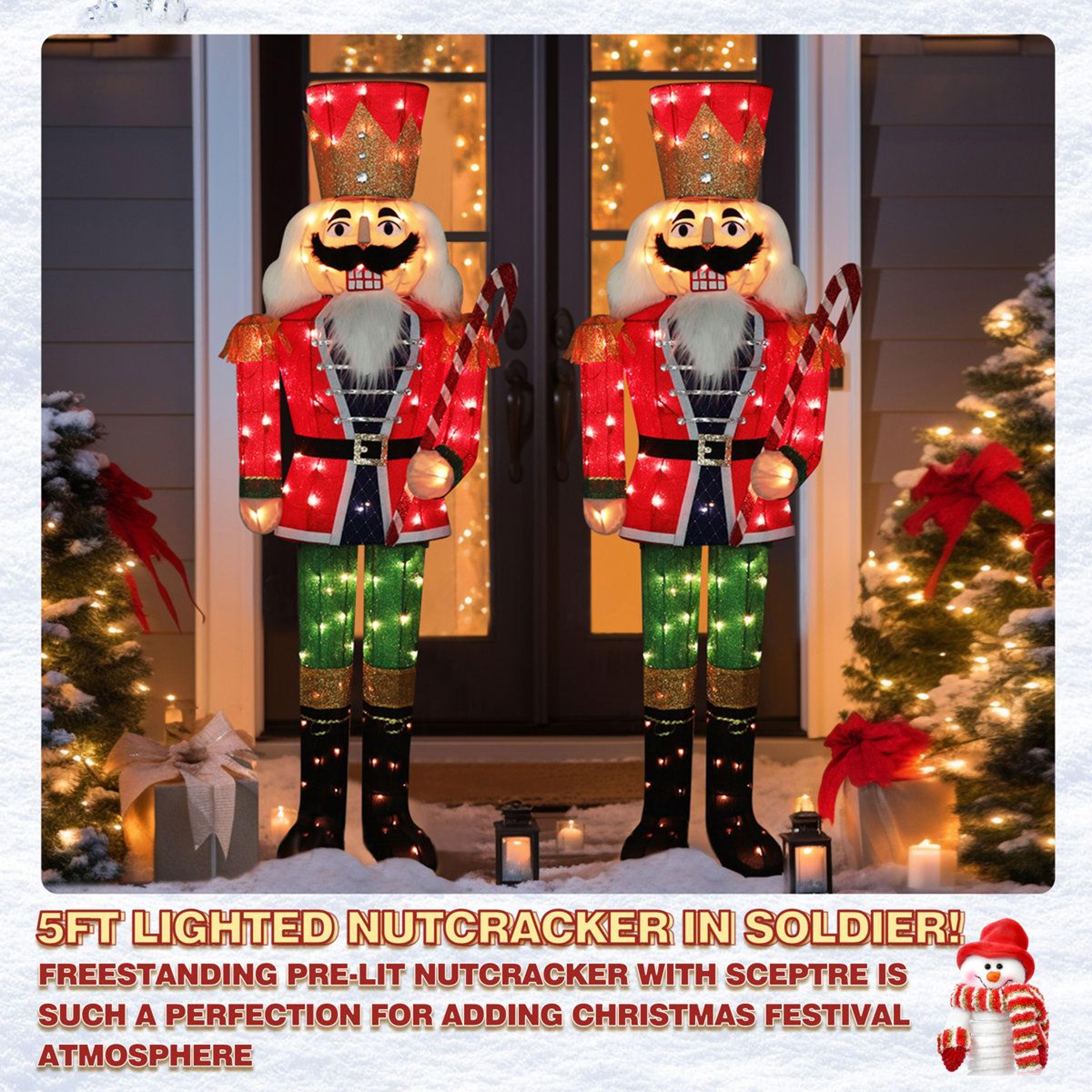 52 Ft Lighted Christmas Nutcracker Soldier With Warm White Lights For Indoor And Outdoor Decor 7