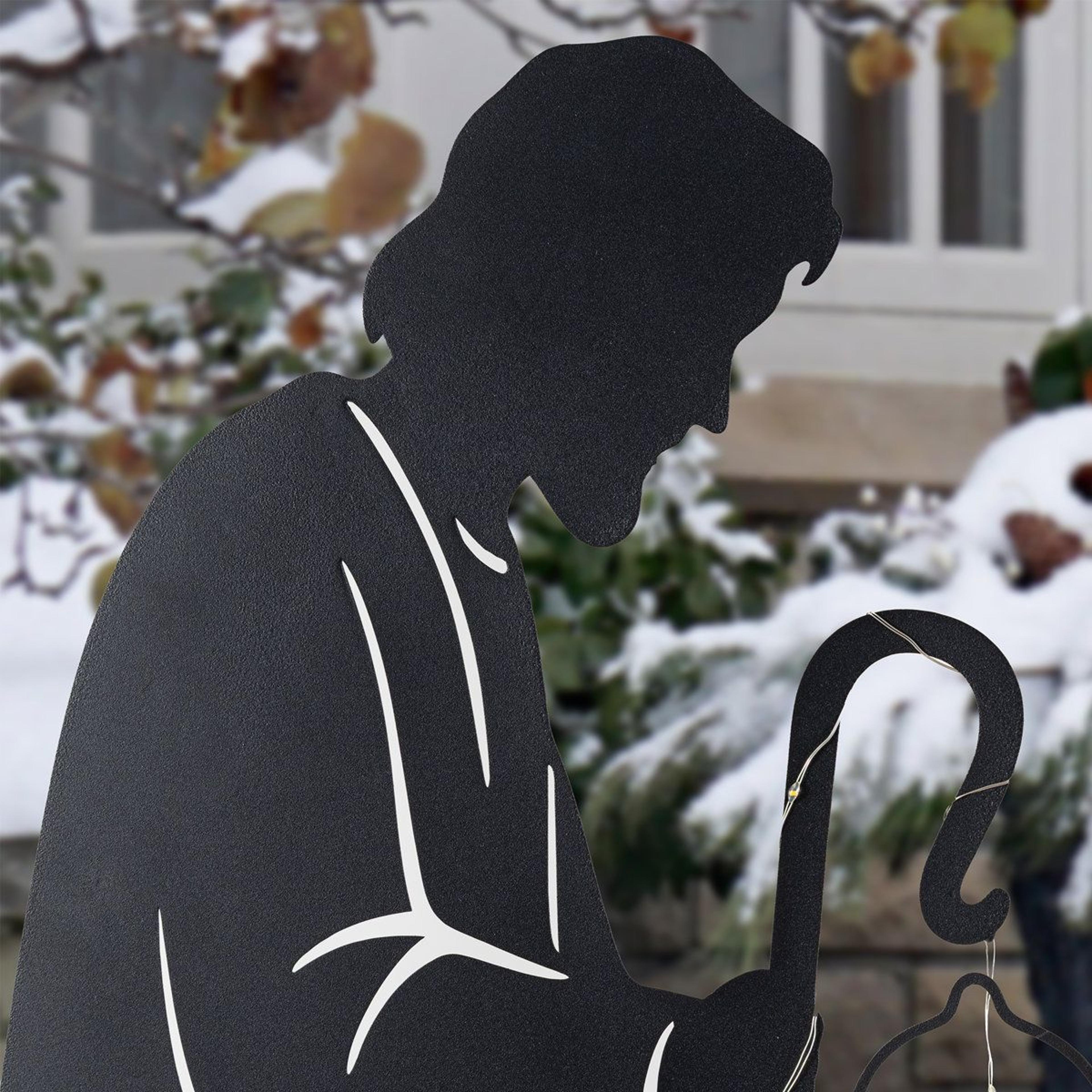 Christmas Nativity Yard Stakes With LED Lantern And Timer  Set Of 3 4