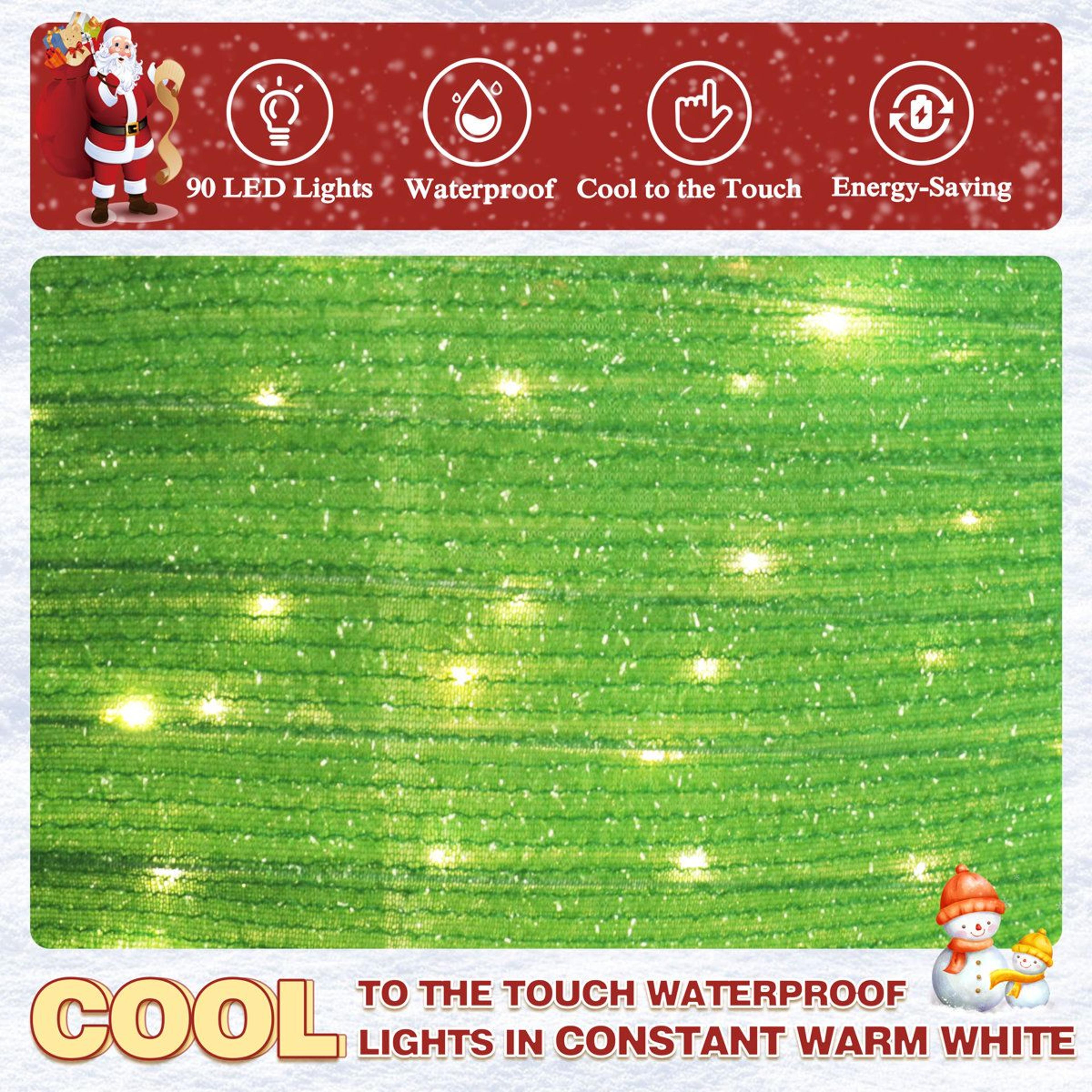 3Piece Lighted Christmas Ornament Outdoor Decorations With Warm White LED Lights 8