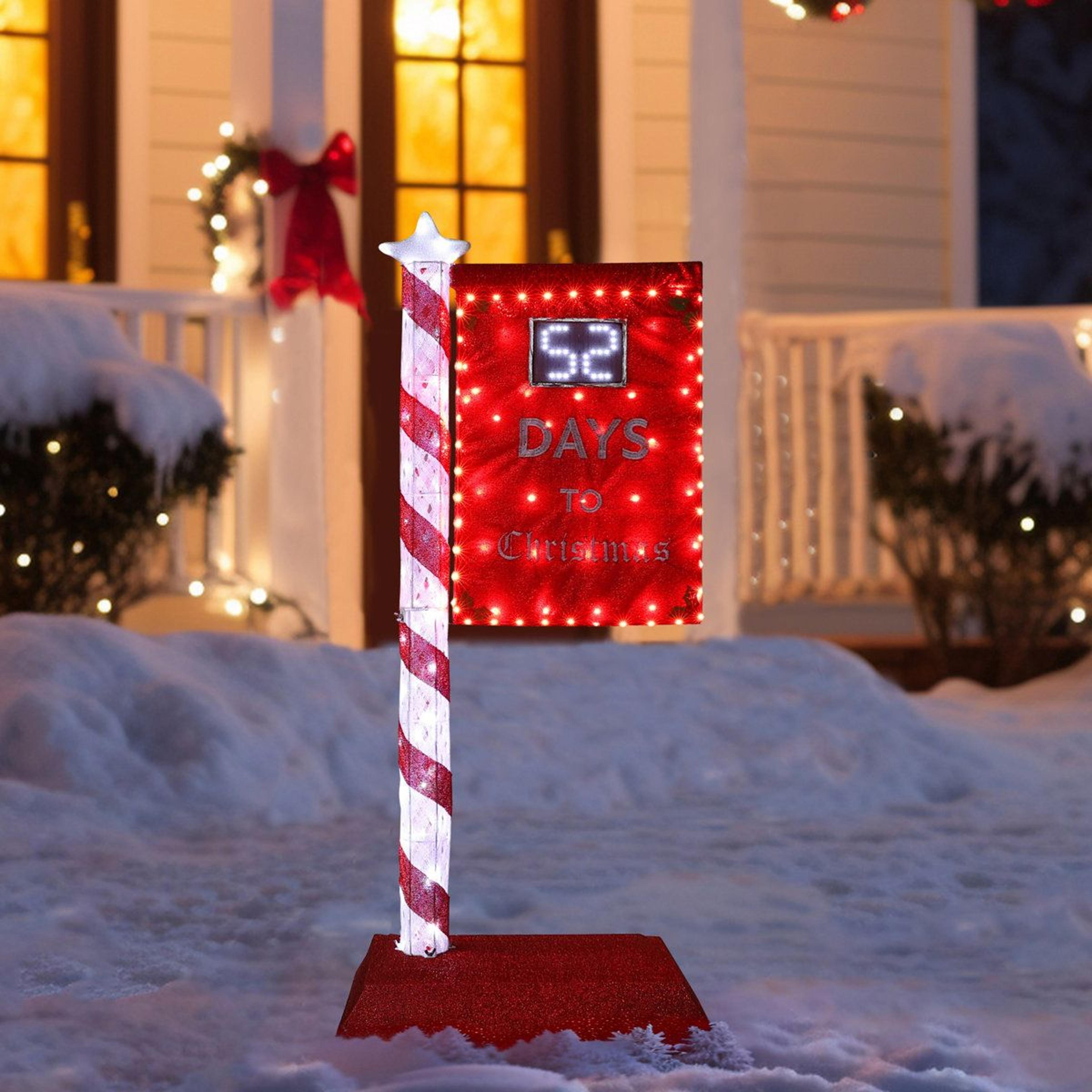 5 ft lighted christmas countdown sign with 125 led lights and remote control