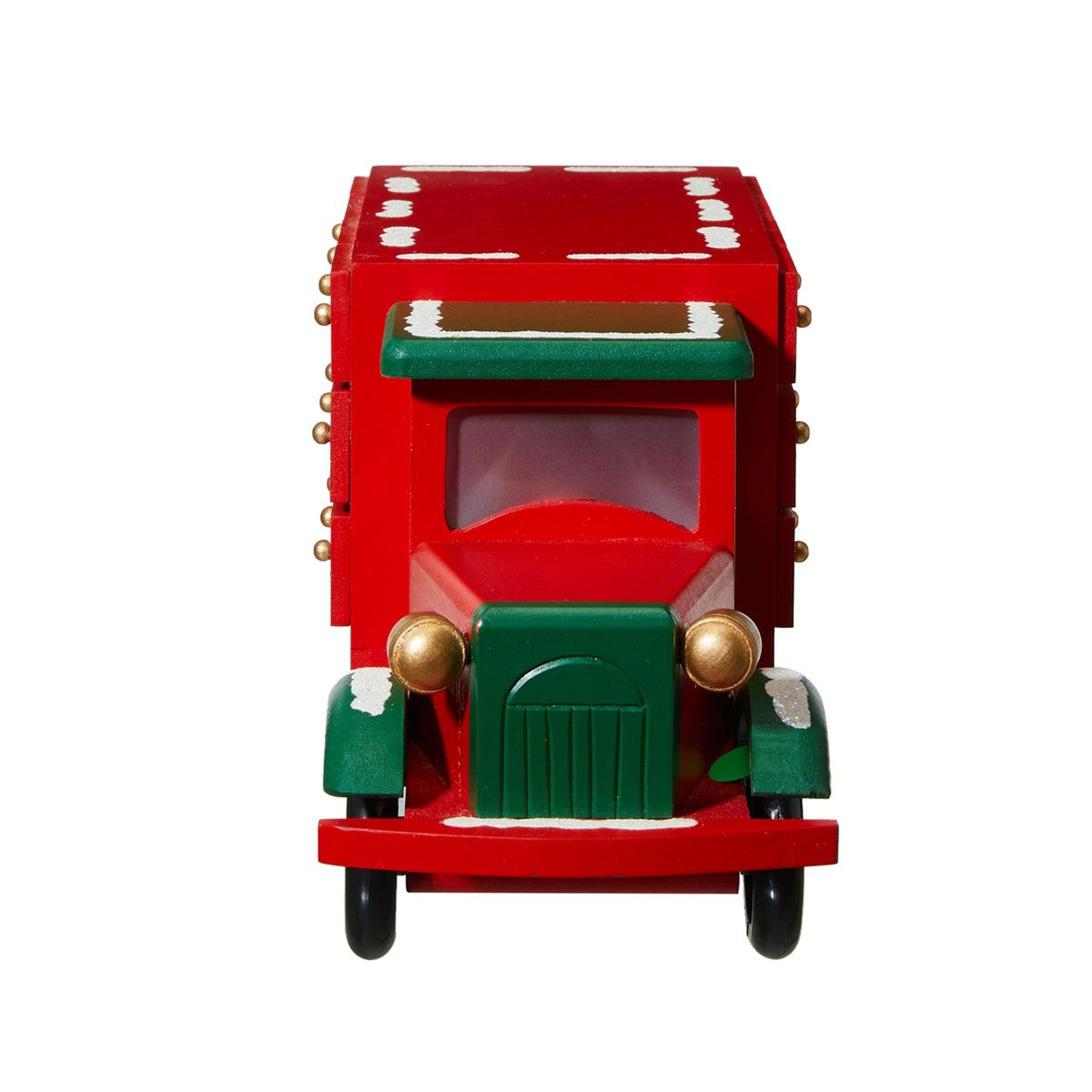 Wooden Christmas Truck Advent Calendar With LED Lights And Countdown Drawers 7