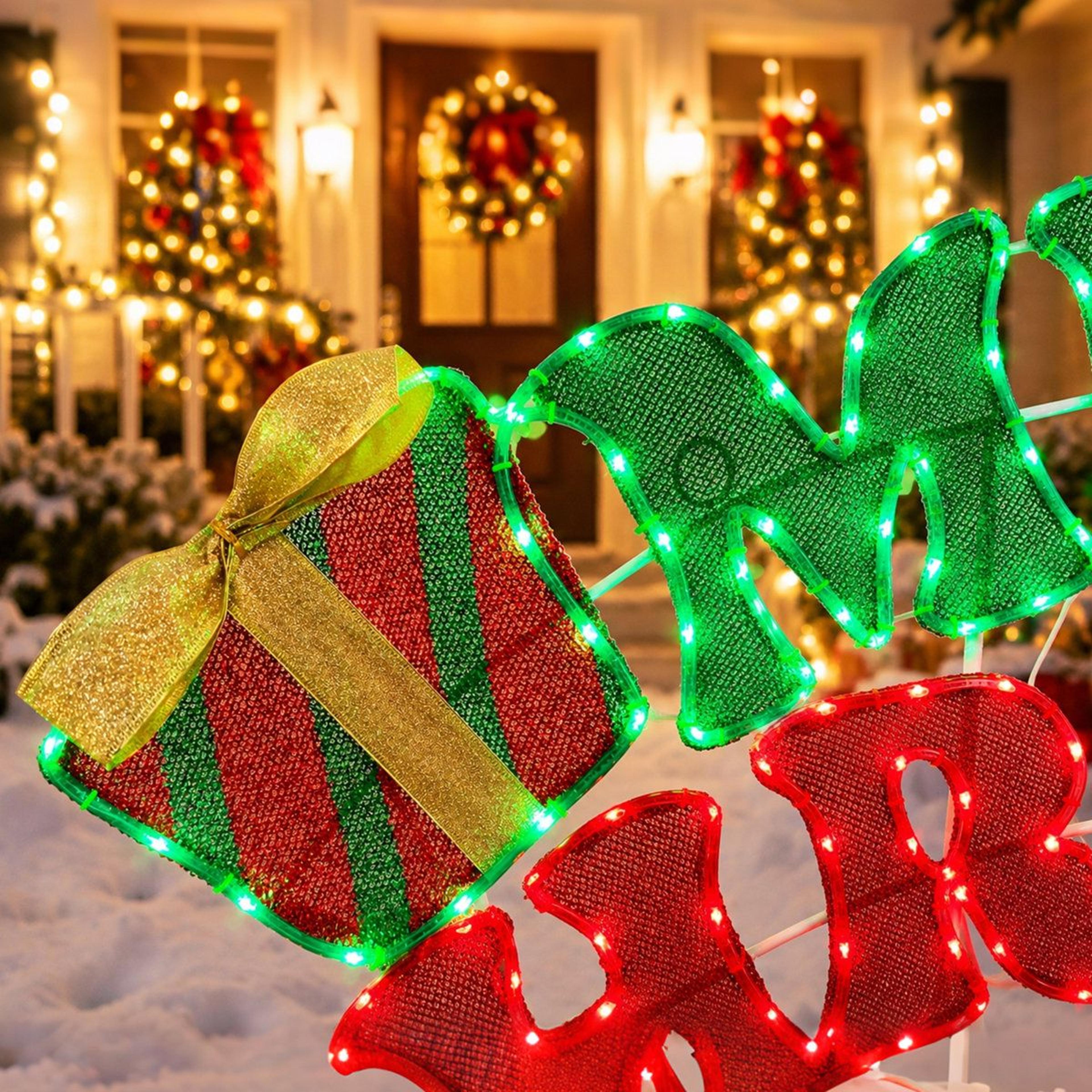 5 Ft Lighted Merry Christmas Sign With 352 LED Lights And 8 Lighting Modes 13