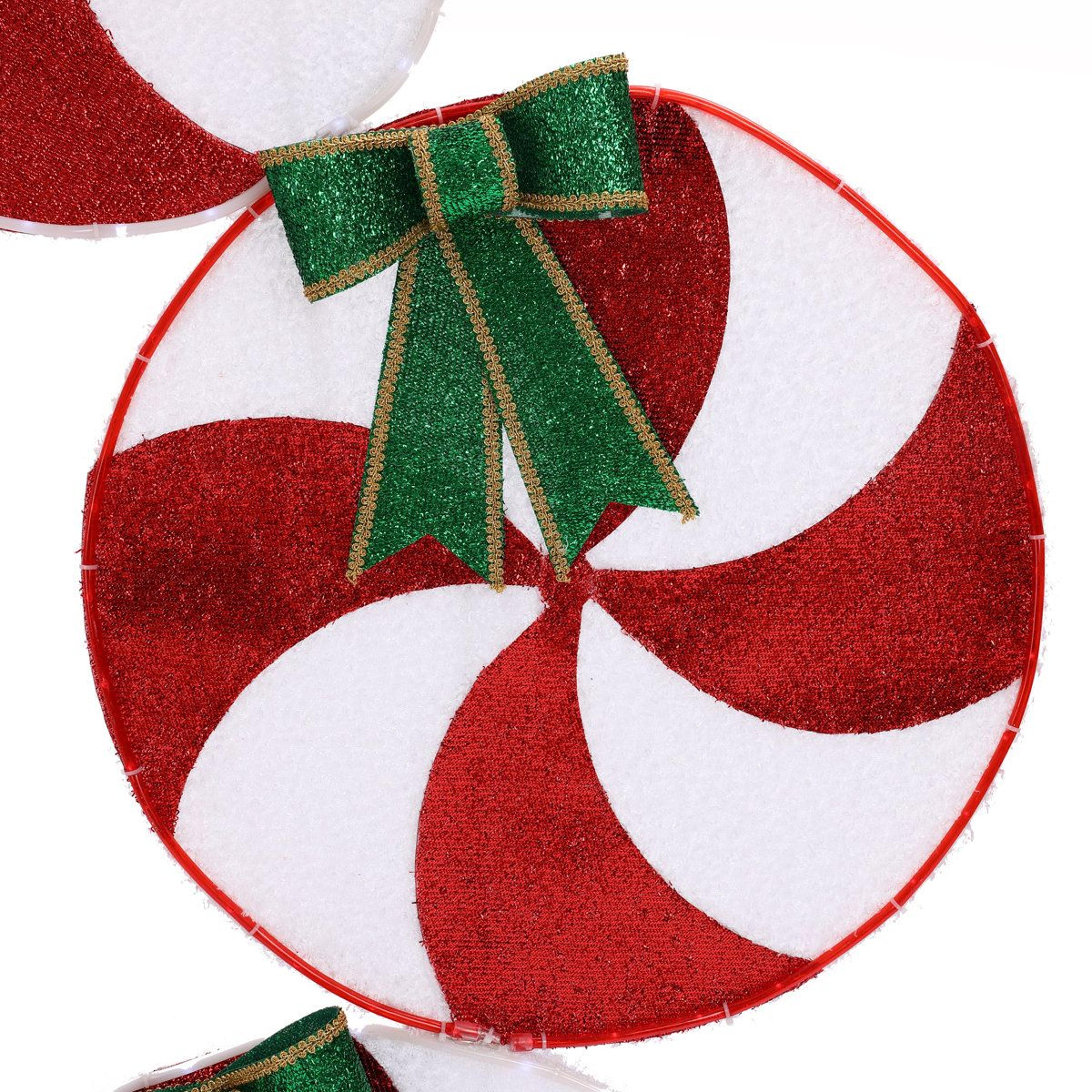 55 Ft Lighted Peppermint Candy Christmas Yard Decoration With LED Lights 6