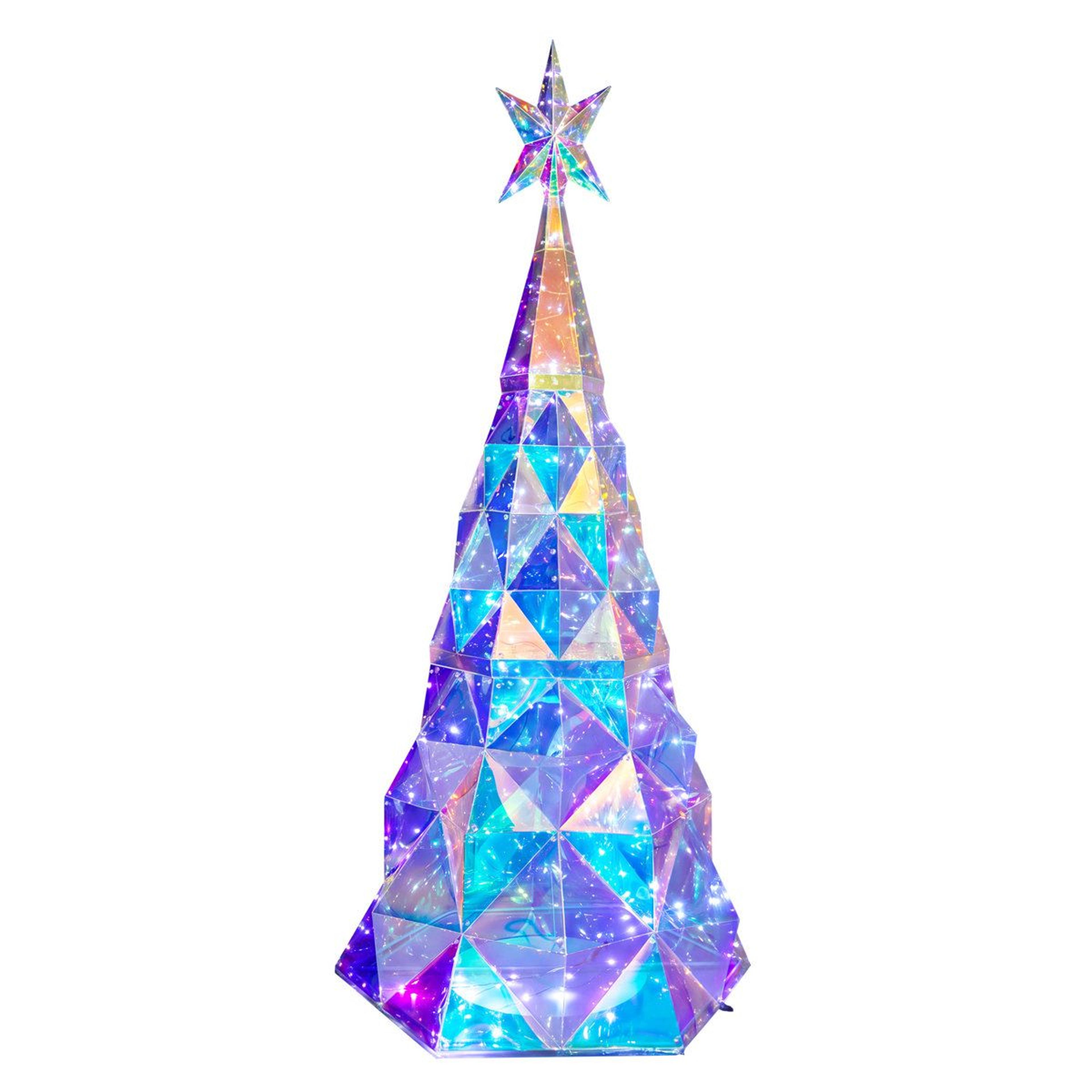 diamond christmas tree with multicolor led lights for indoor and outdoor decor