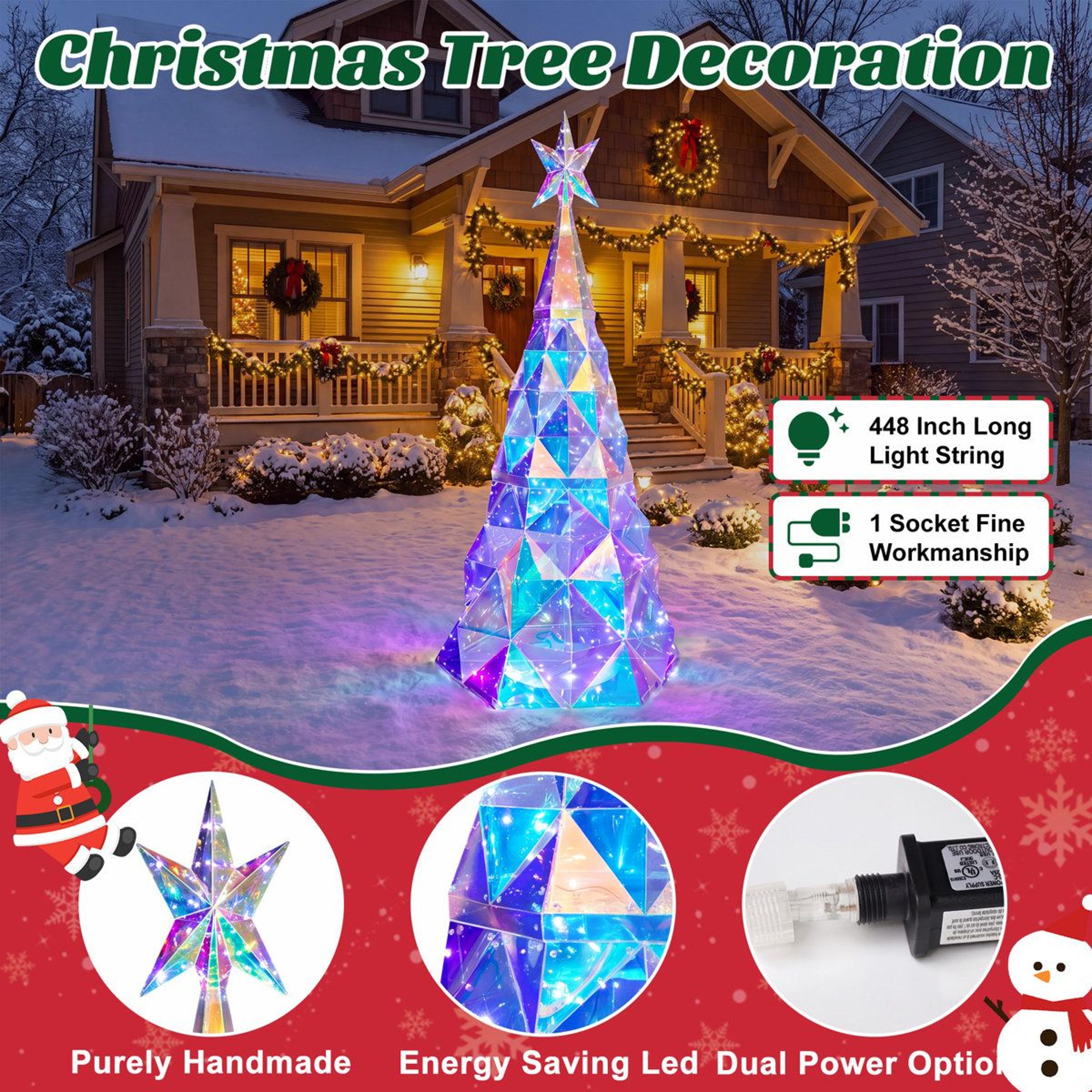 Diamond Christmas Tree With Multicolor LED Lights For Indoor And Outdoor Decor 3