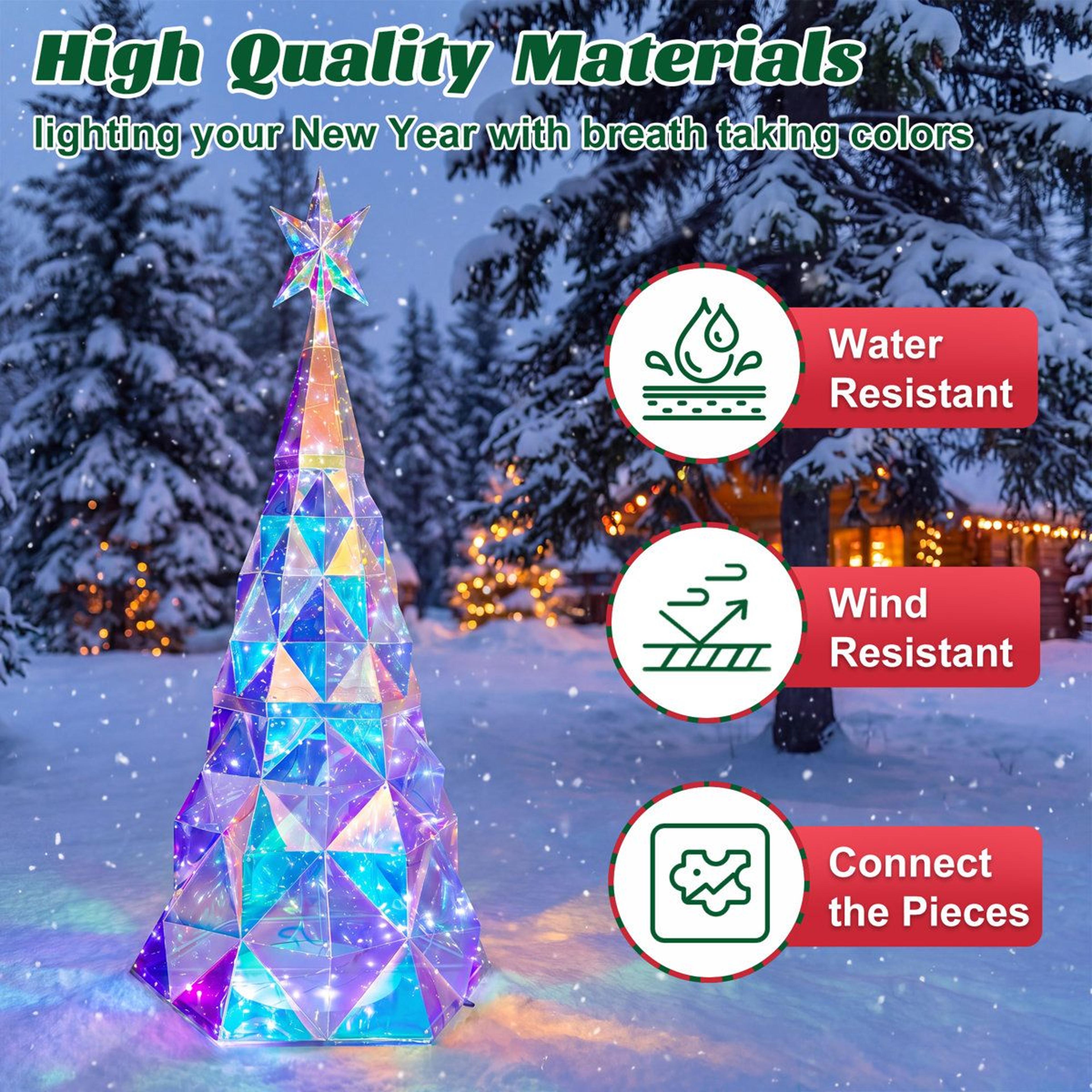 Diamond Christmas Tree With Multicolor LED Lights For Indoor And Outdoor Decor 5