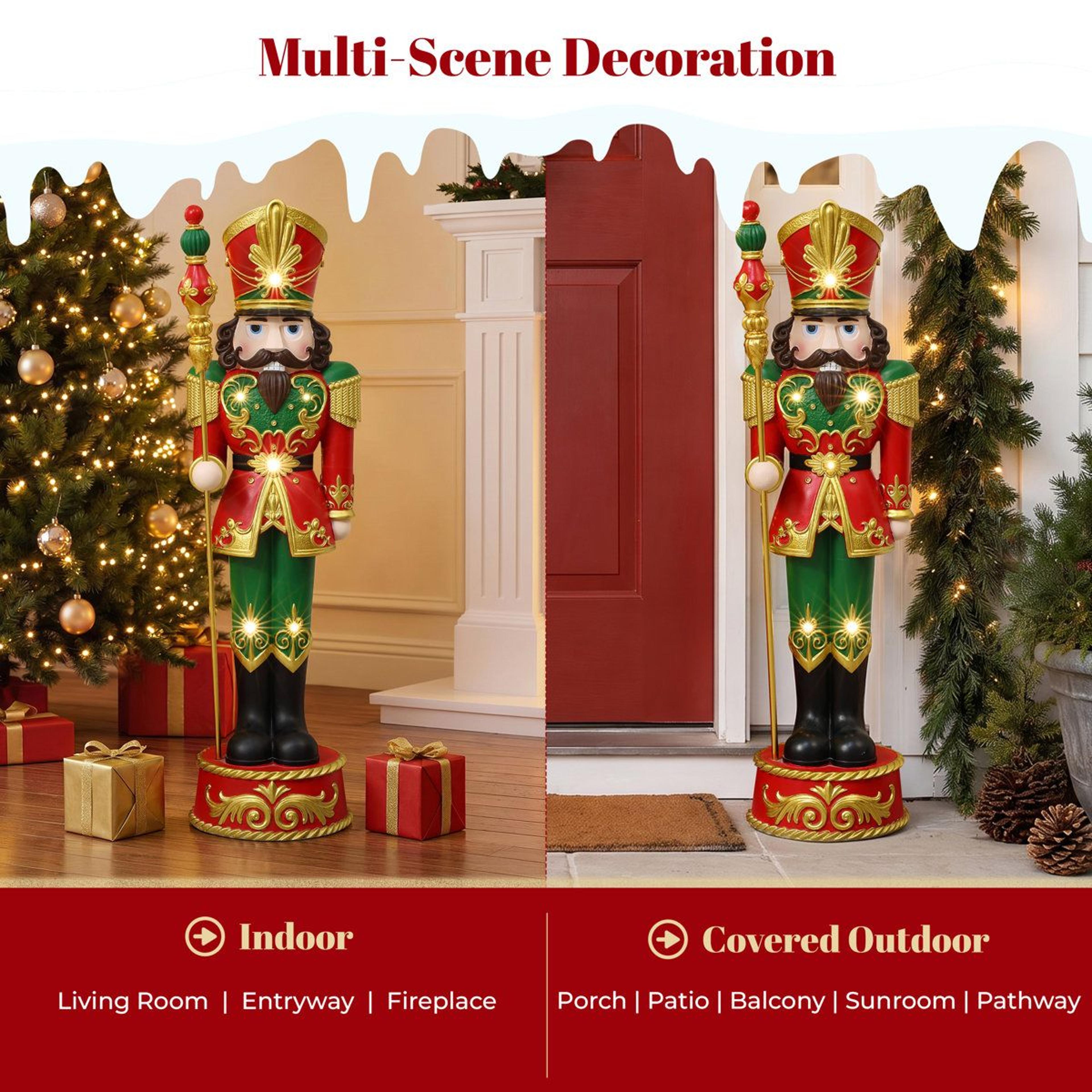 3 Ft PreLit Christmas Nutcracker Soldier Statue With LED Lights And Timer 11