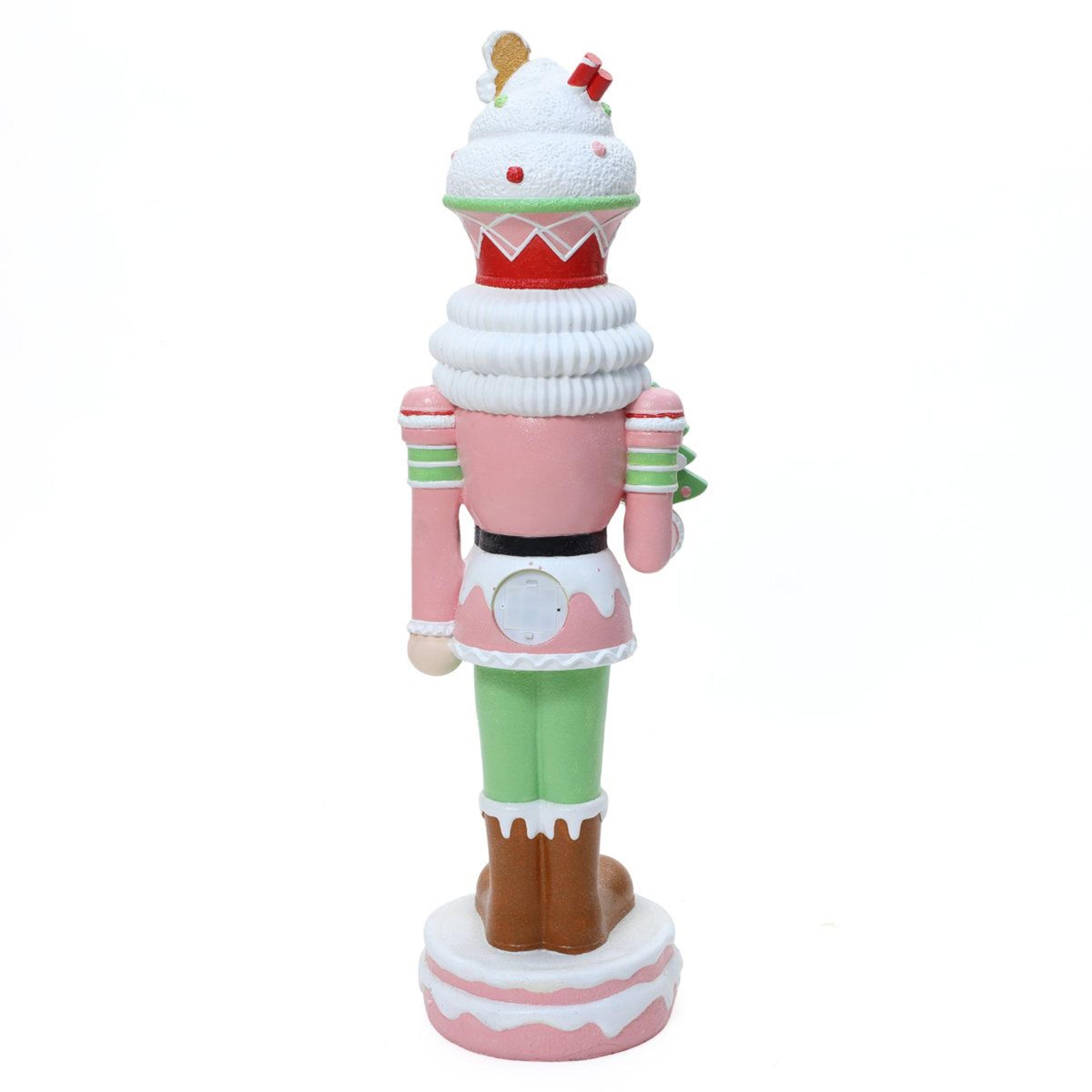 Lighted Pink Christmas Nutcracker Soldier With Candy Theme And Battery Timer 9