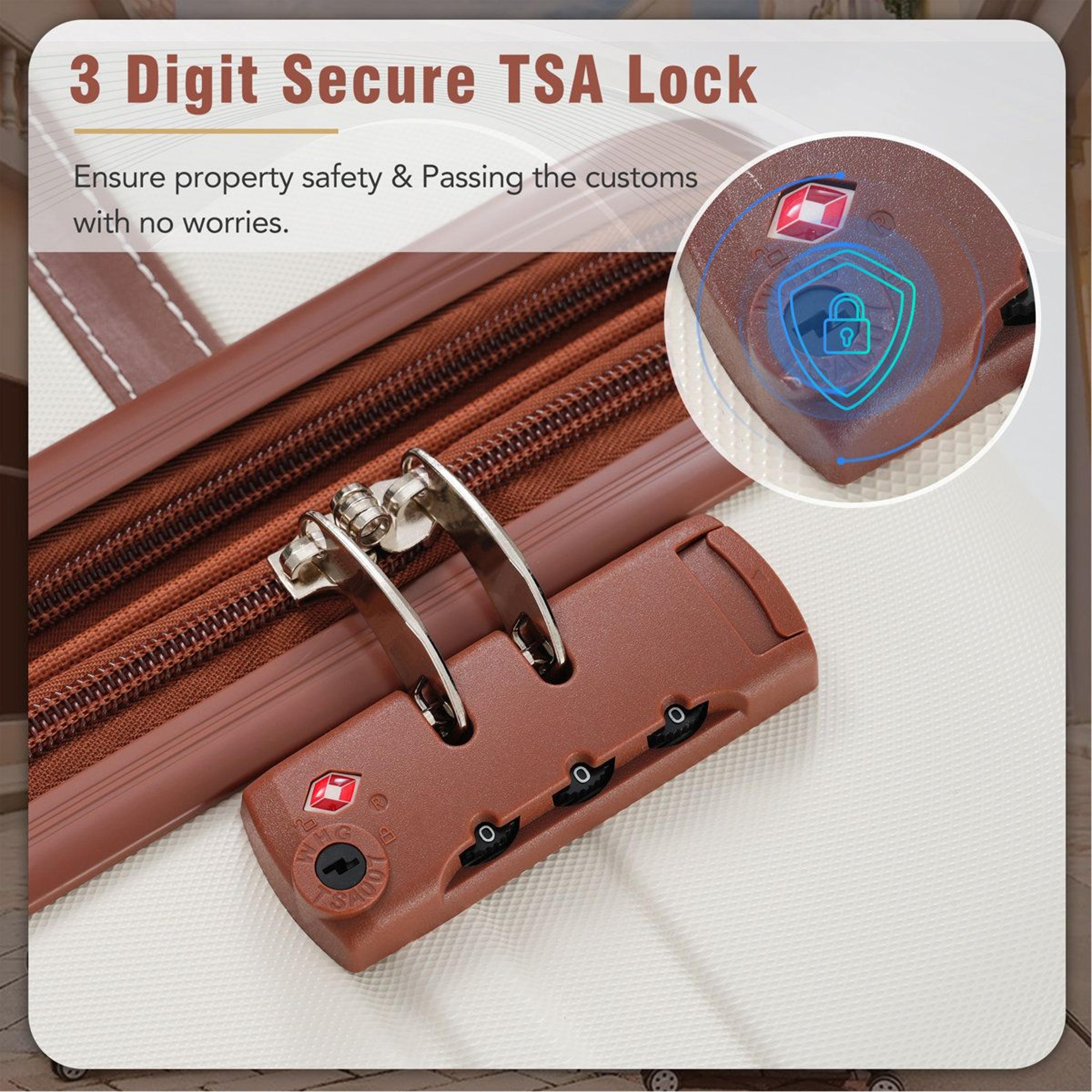4 Piece Hardshell Luggage Set With TSA Locks 360 Spinner Wheels And Cosmetic Case 5
