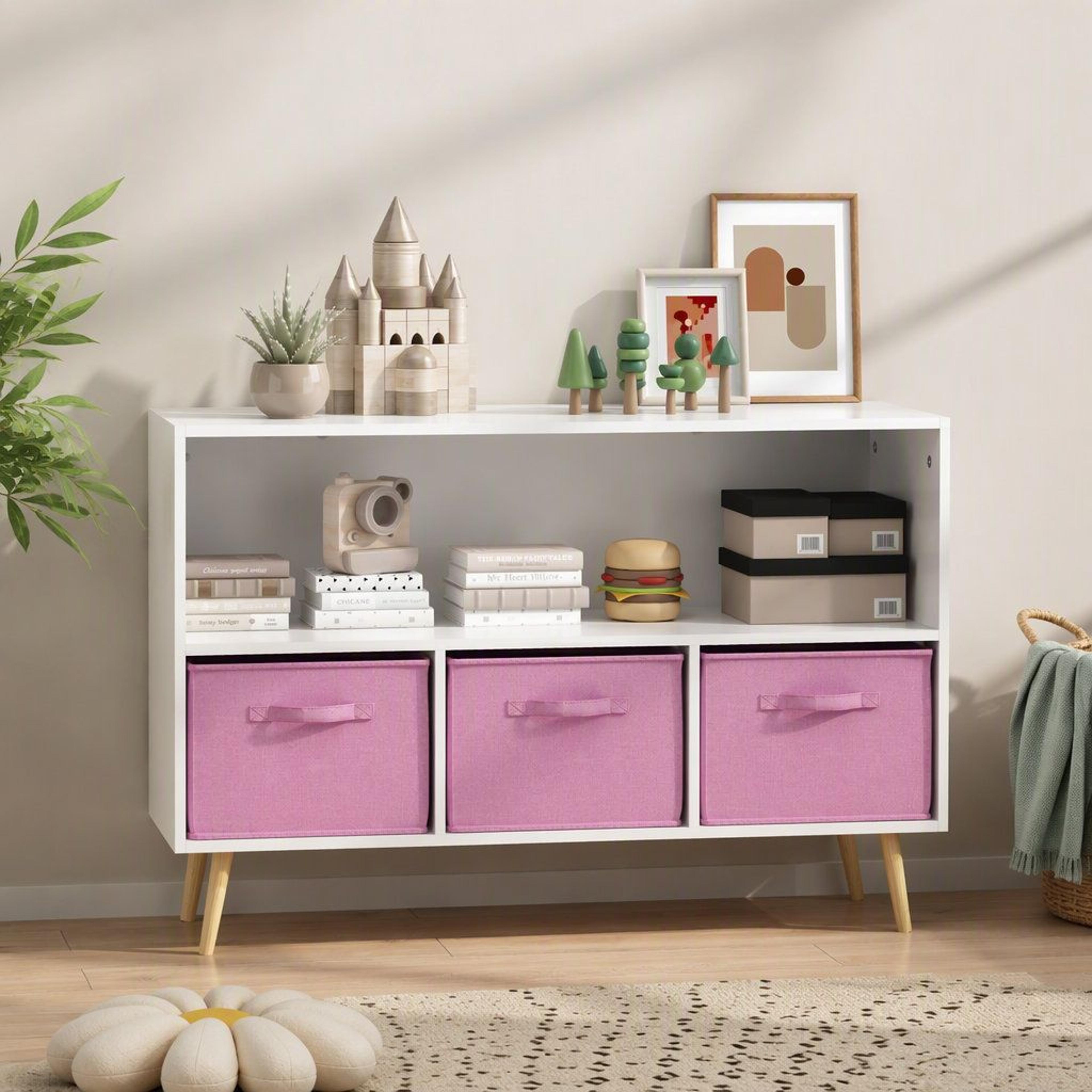 Modern Wooden Sideboard Storage Cabinet With 3 Drawers And Shelves 1