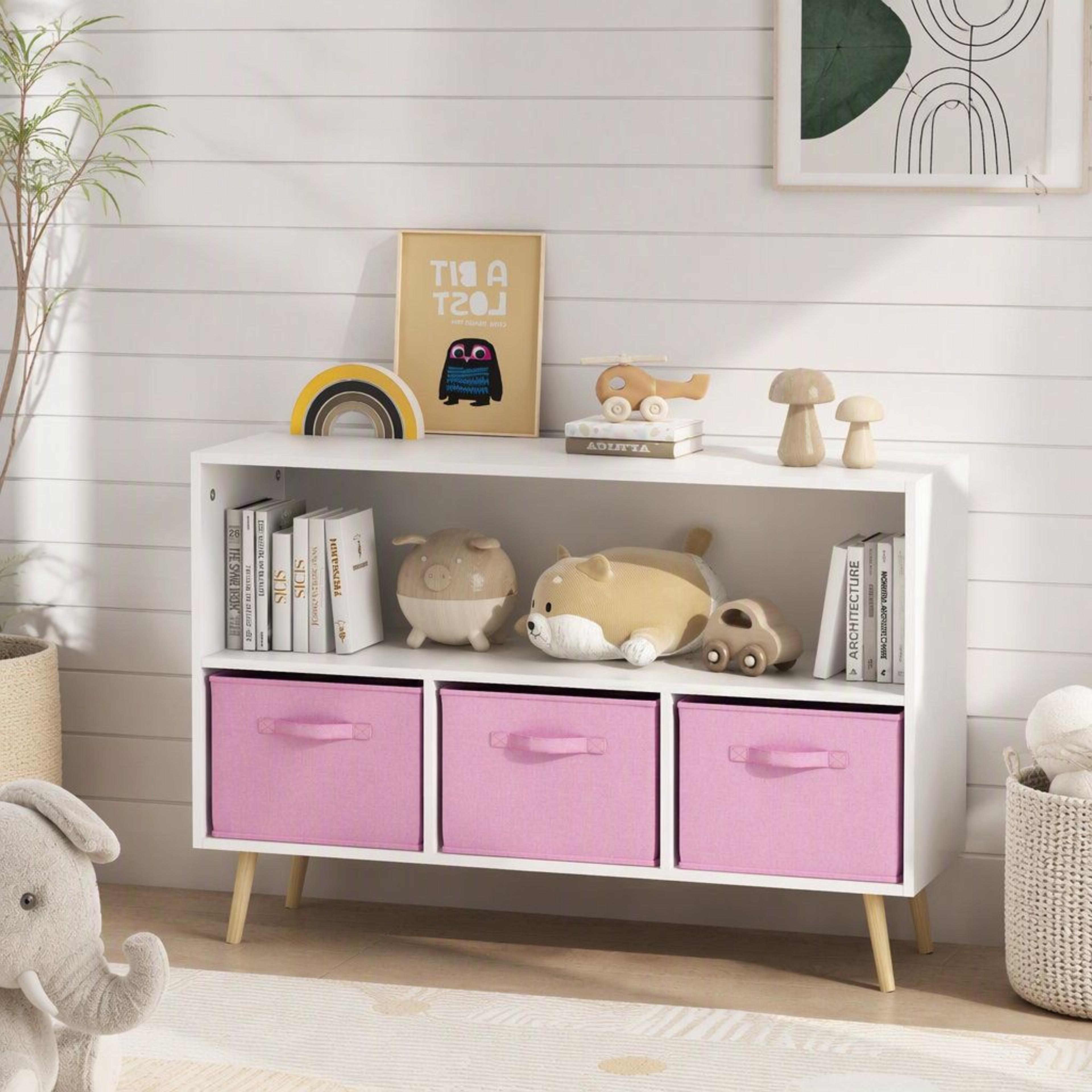 Modern Wooden Sideboard Storage Cabinet With 3 Drawers And Shelves 2