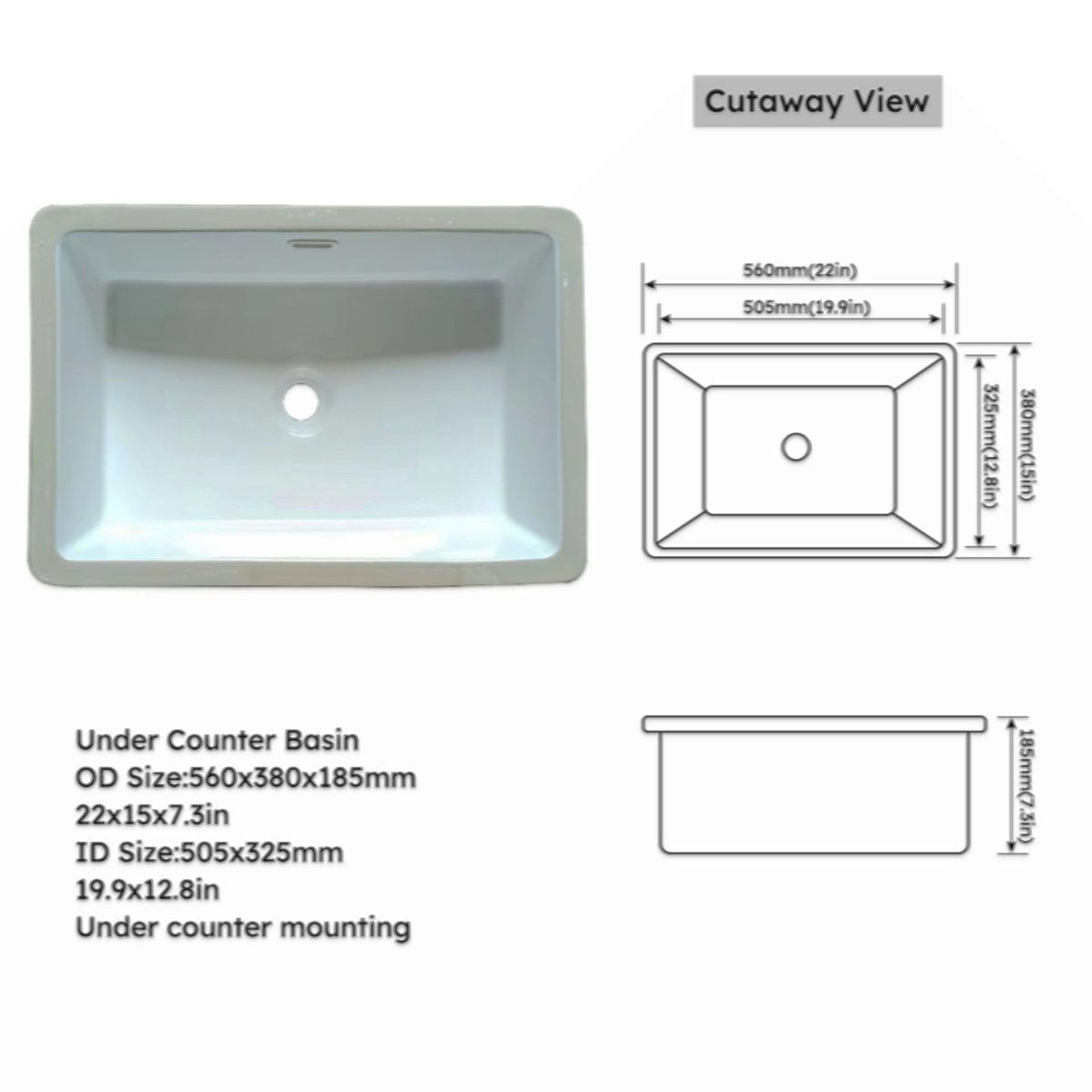 43Inch Marble Bathroom Vanity Top With Rectangular Undermount Sink And Backsplash 8