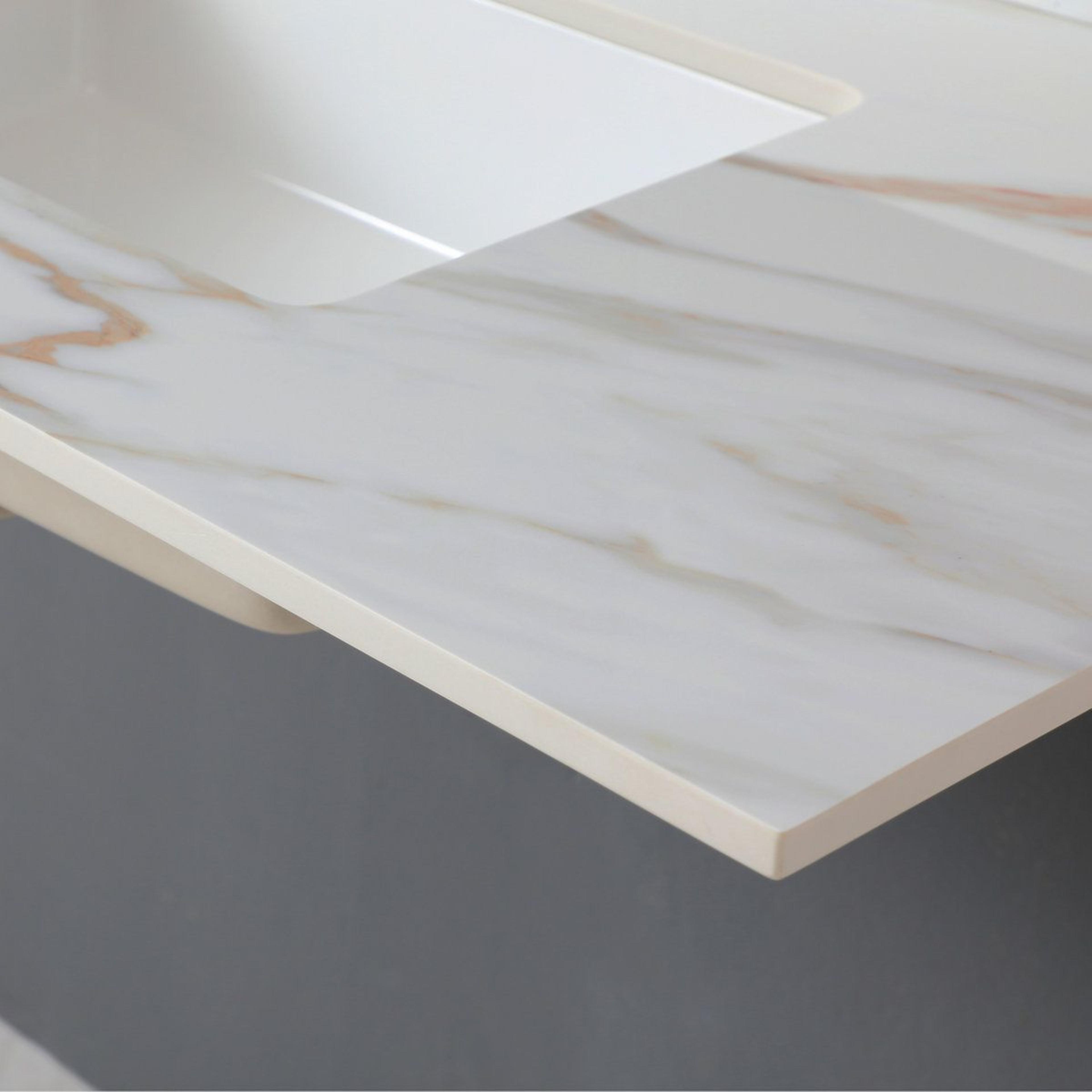 43Inch Marble Bathroom Vanity Top With Rectangular Undermount Sink And Backsplash 7