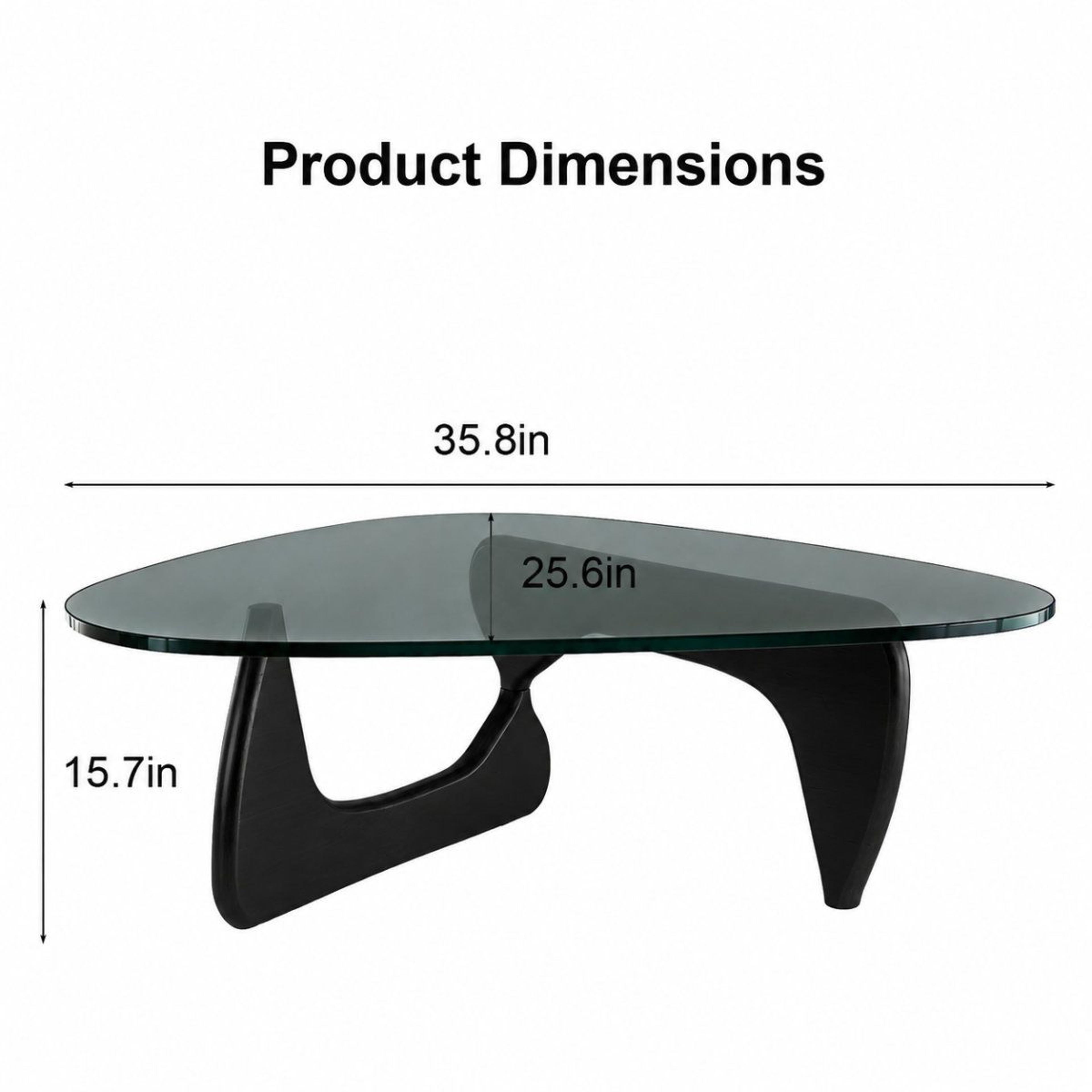 Modern Black Coffee Table With Triangular MDF Top And Trestle Base 3