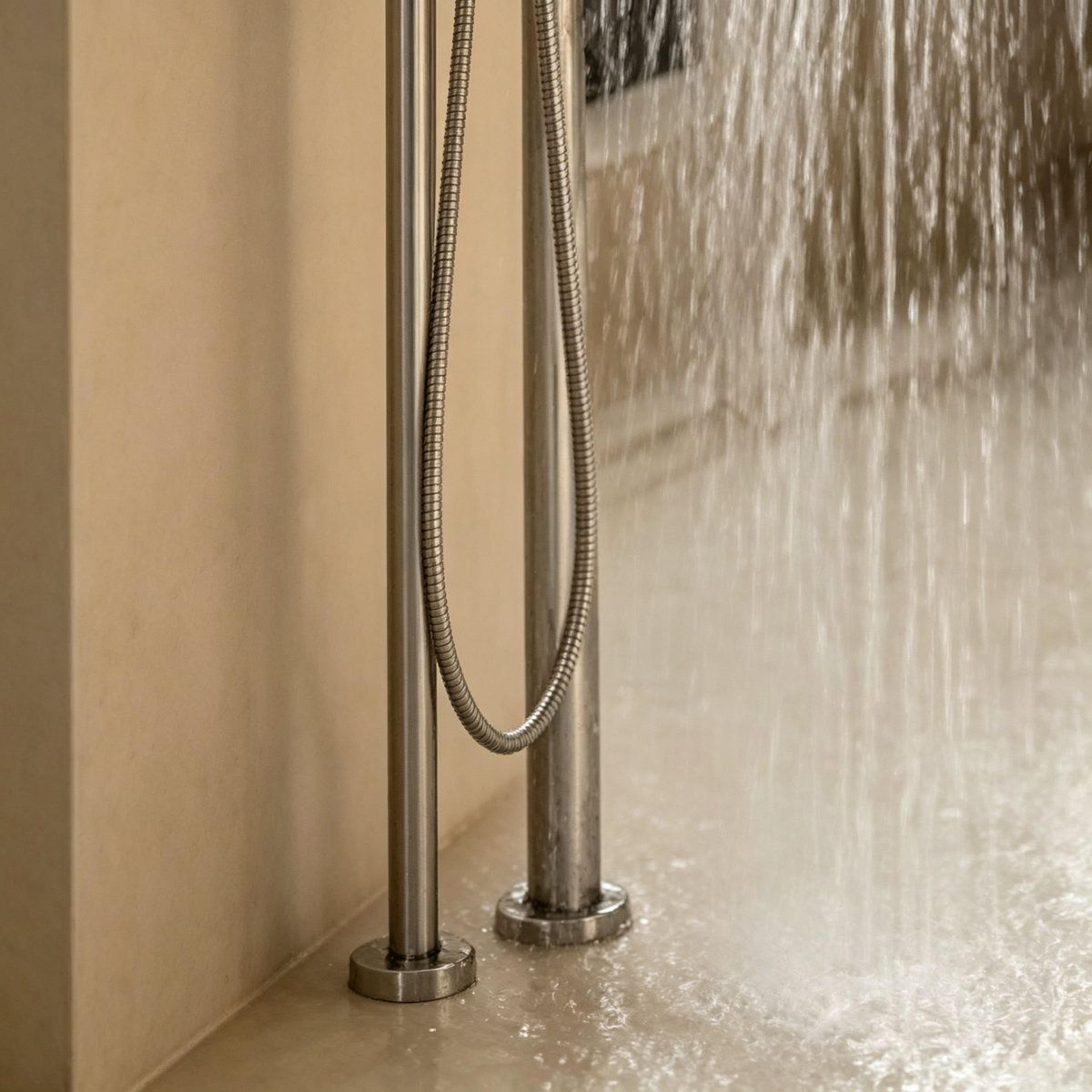 12 Inch Square Rain Shower Head In Brushed Nickel Stainless Steel 4